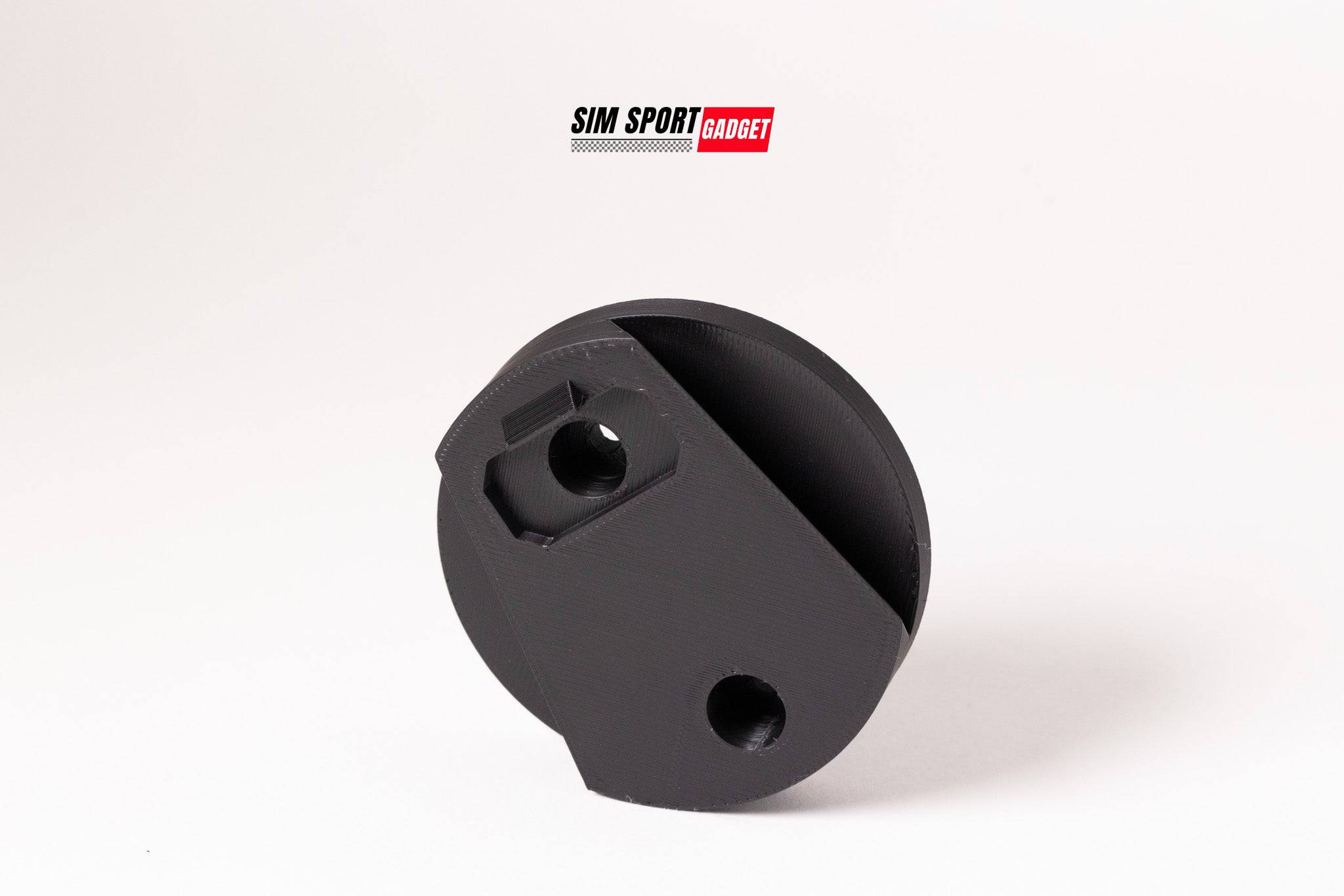 SimSportGadget wheel mount profile for Asetek quick release, designed for secure and easy attachment of racing wheel setups.