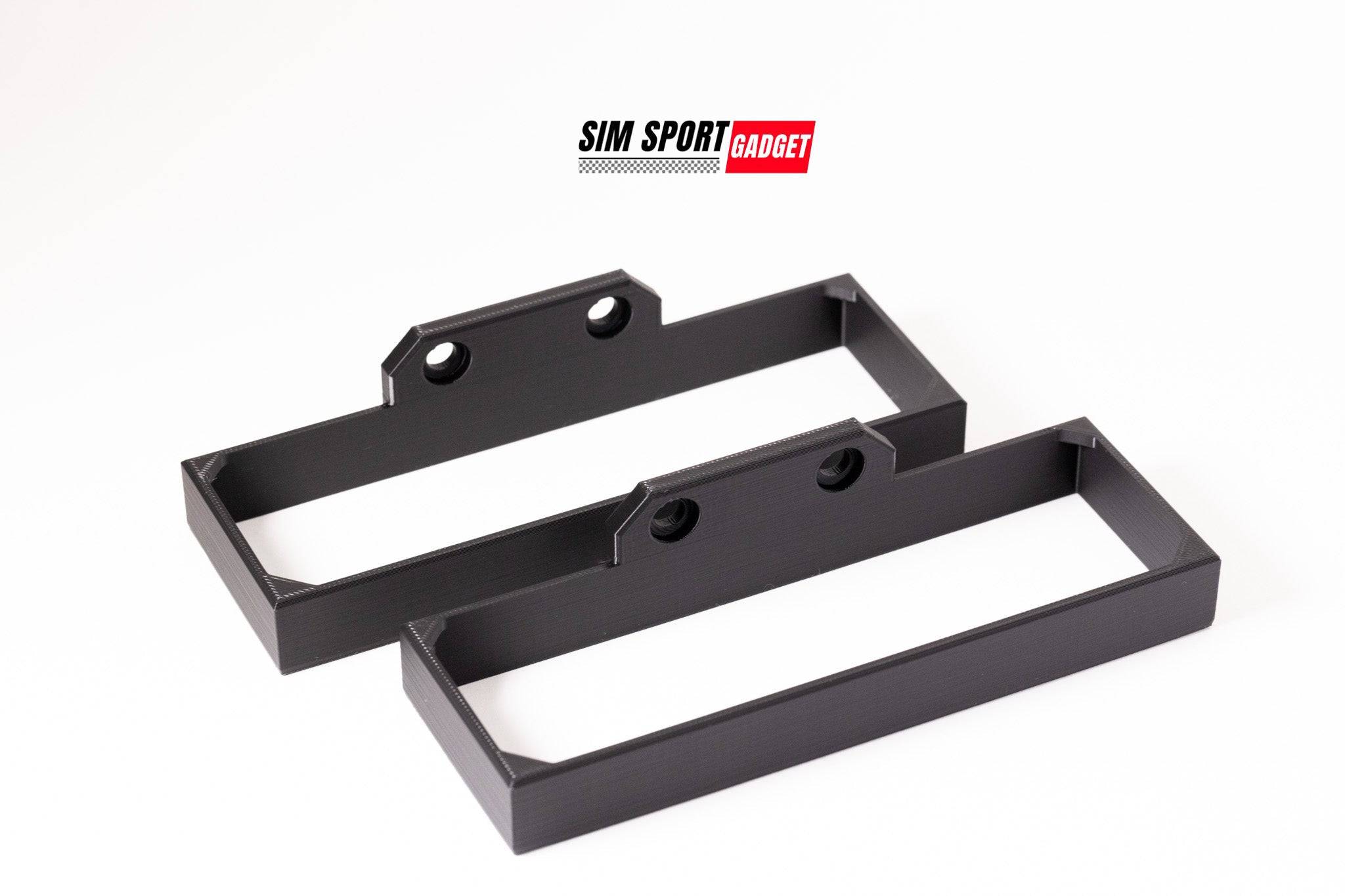 SimSportGadget VRS DirectForce Pro controller holder mounted on a sim racing rig power brick bracket.