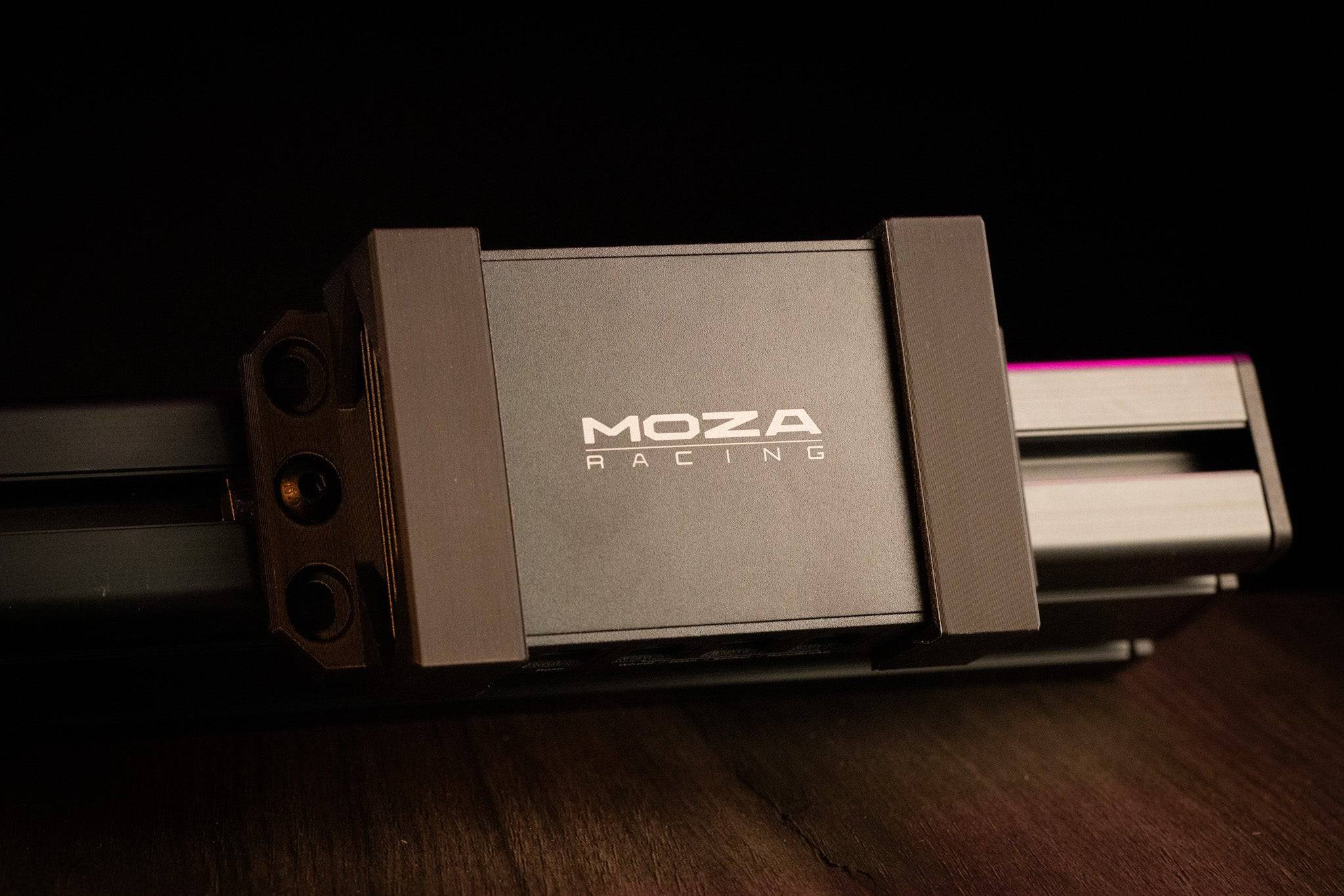 SimSportGadget Moza universal hub bracket for aluminum profile sim rig power brick mounting, sturdy and easy to install.