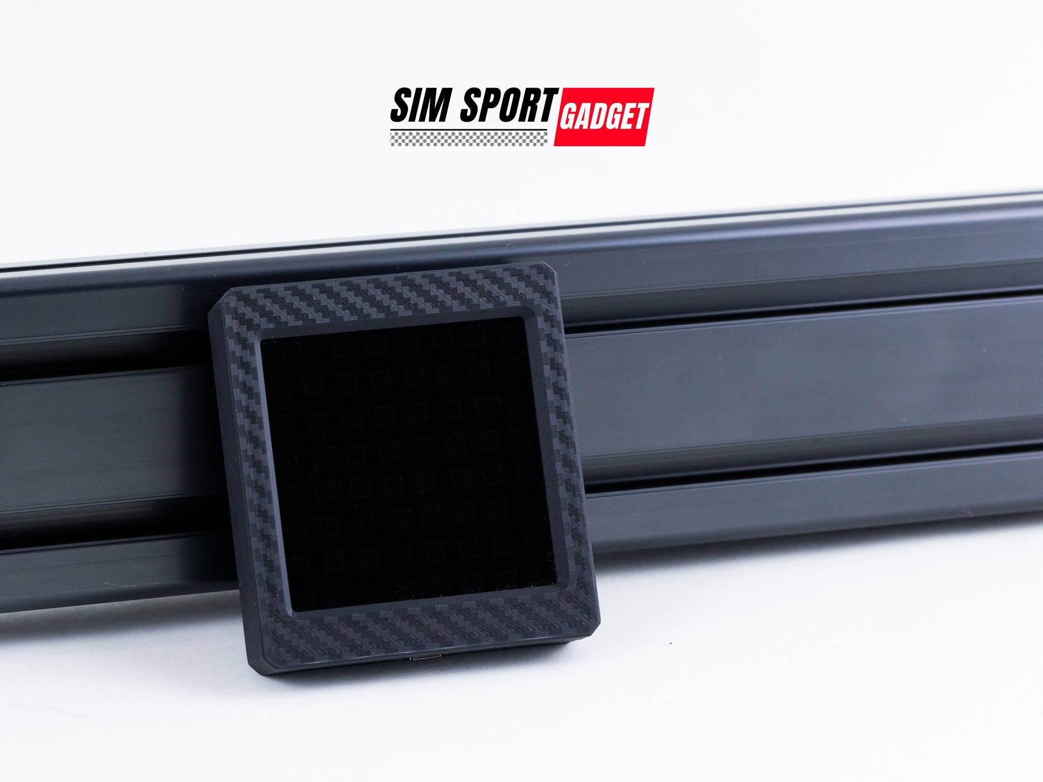 SimSportGadget iFlag Matrix Display button box with dashes, featuring a sleek electronic control panel and colorful LED indicators.
