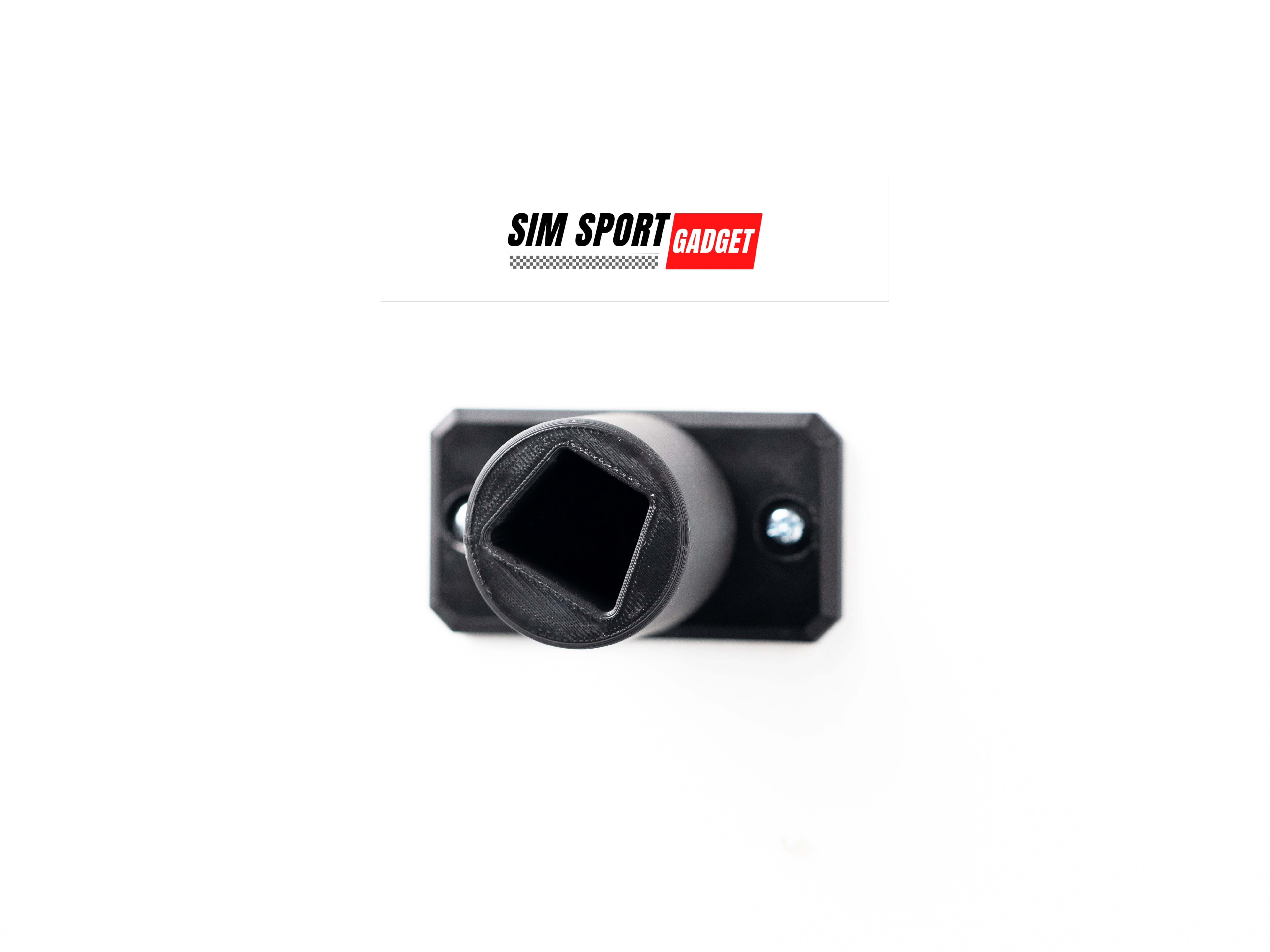 SimSportGadget wall mount for Xero-play quick release wheel mount, showcasing durable metal construction and secure attachment.