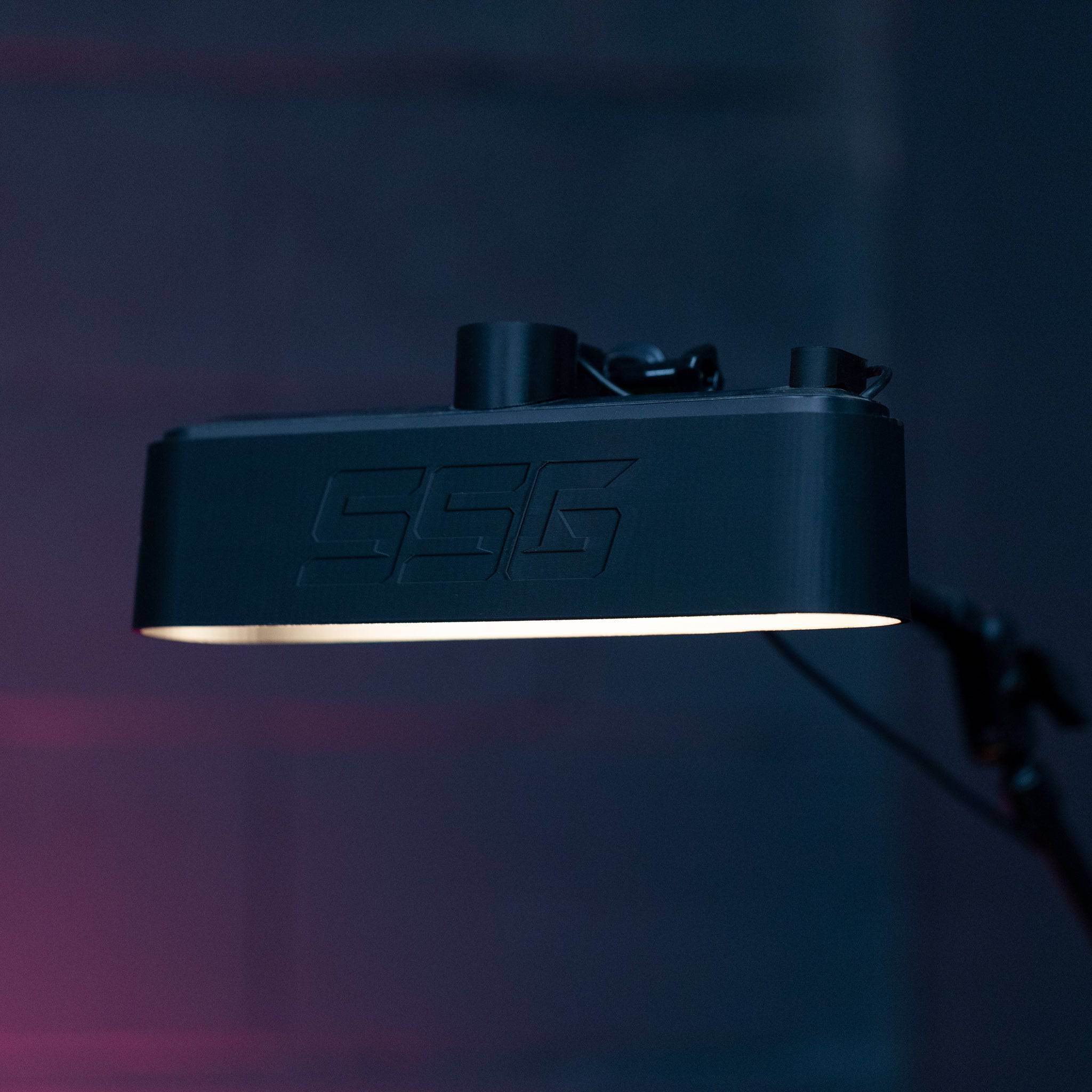 SimSportGadget Shade Diffuser Cover for Philips Hue Play Bar light mount, softening the LED light for ambient illumination.