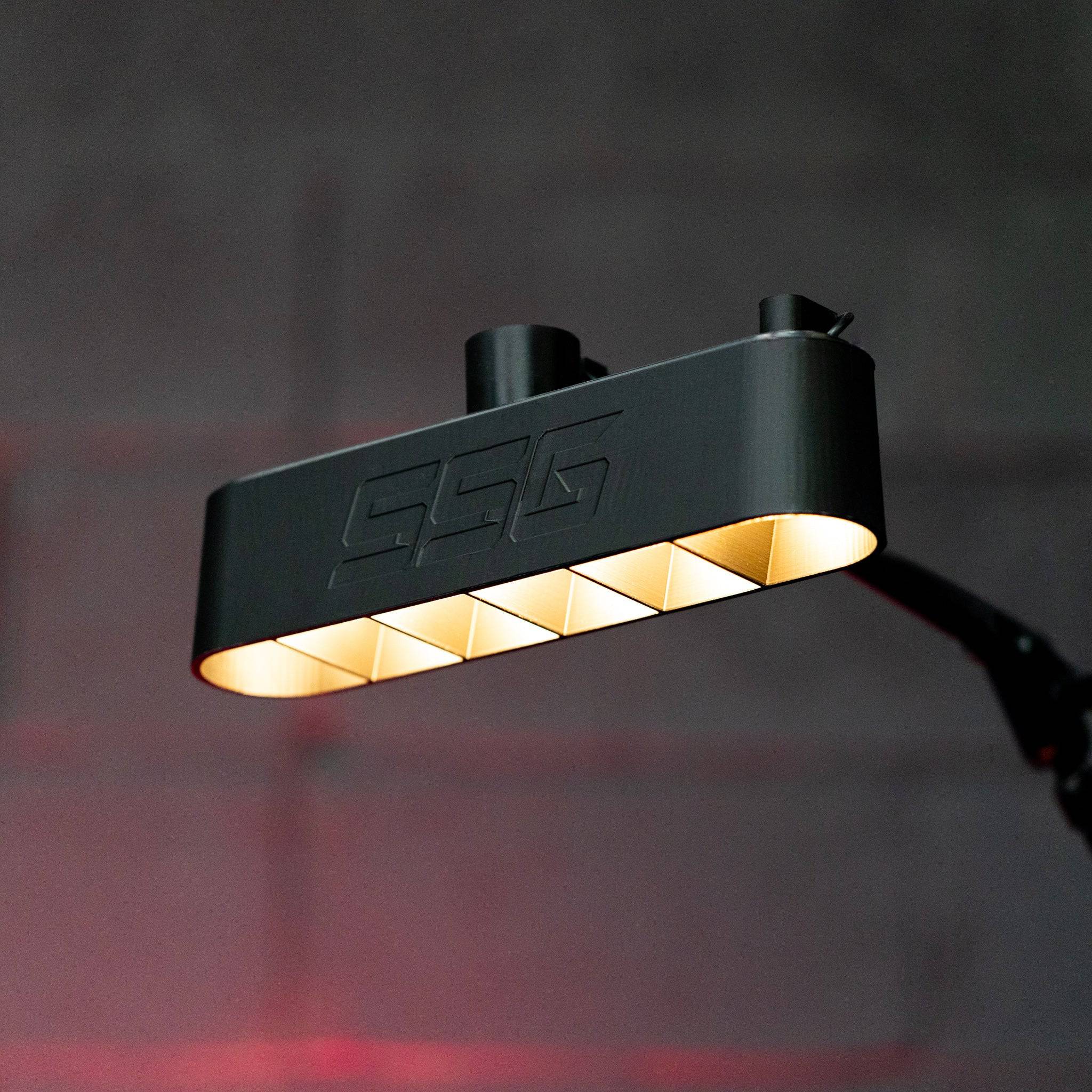 SimSportGadget Philips Hue Play Bar shade diffuser cover mounted as a light mount, enhancing ambient lighting setup.