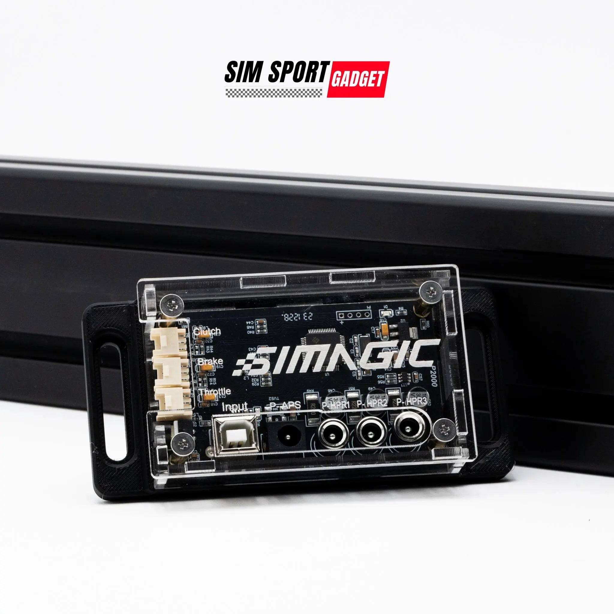 Simagic P2000 Haptic Control Module Mount by SimSportGadget, sturdy accessory mount for sim racing control modules.
