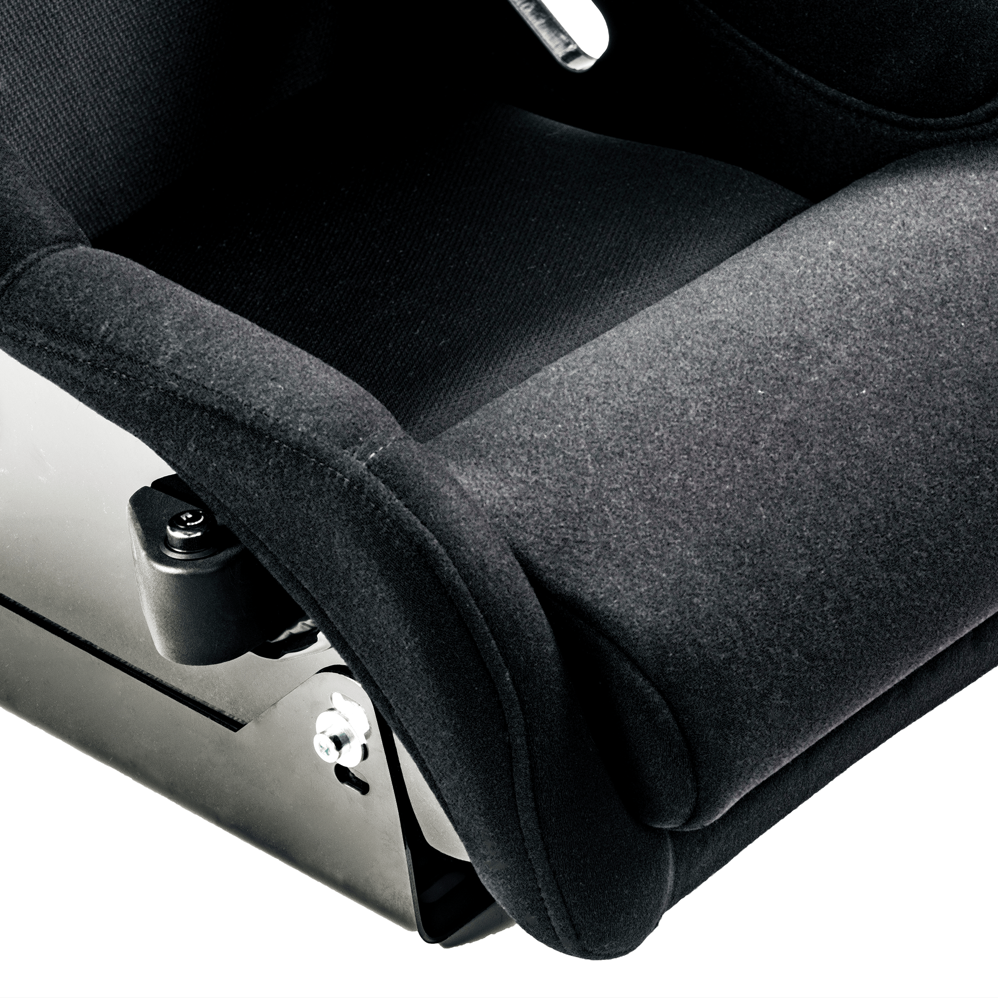 O-Rouge C1 Cold Fusion racing seat for sim racing and gaming, black with red accents, ergonomic design, and supportive bolsters