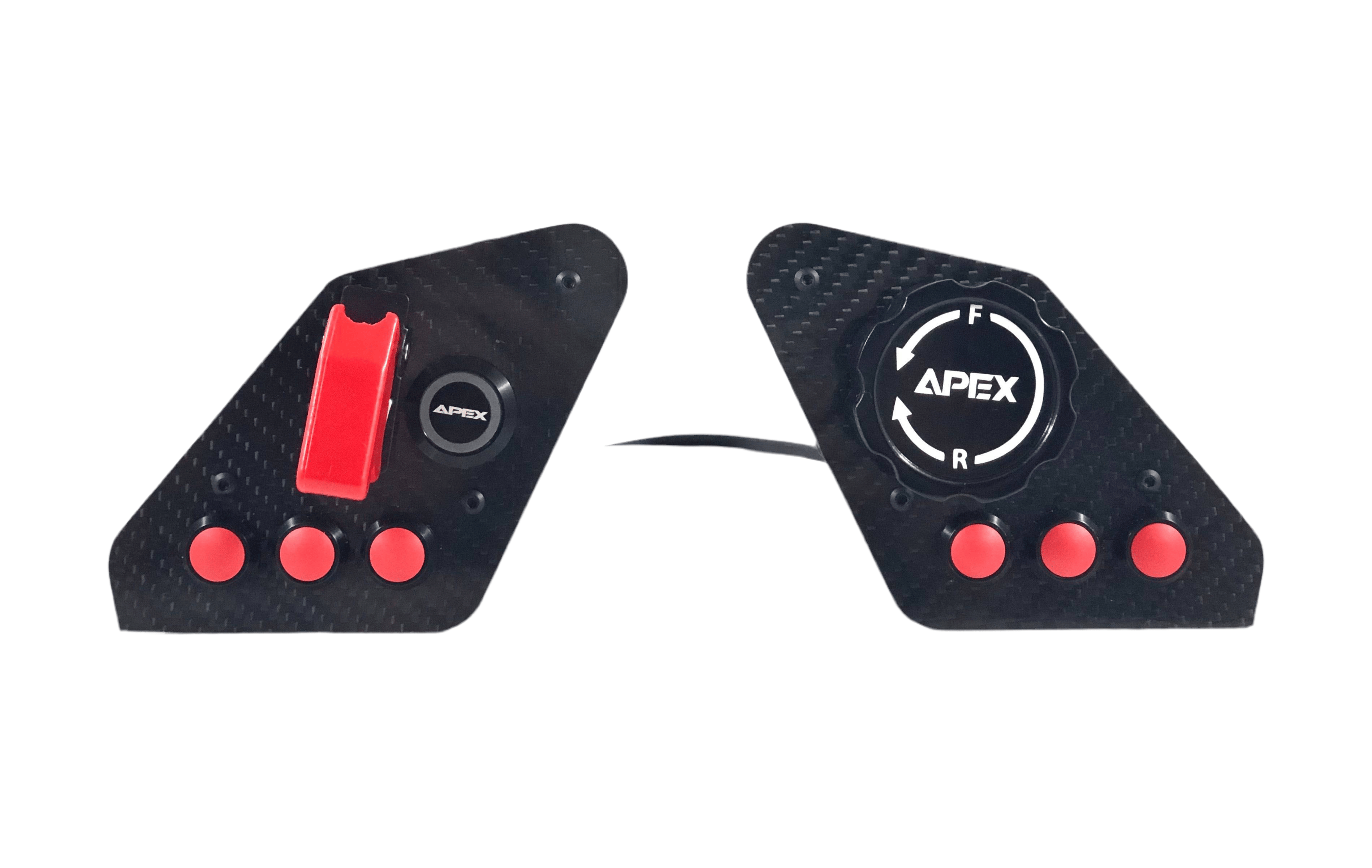 Apex Sim Racing SimLab P1-X Dash Board Pods button box with multiple control buttons for racing simulation setup.
