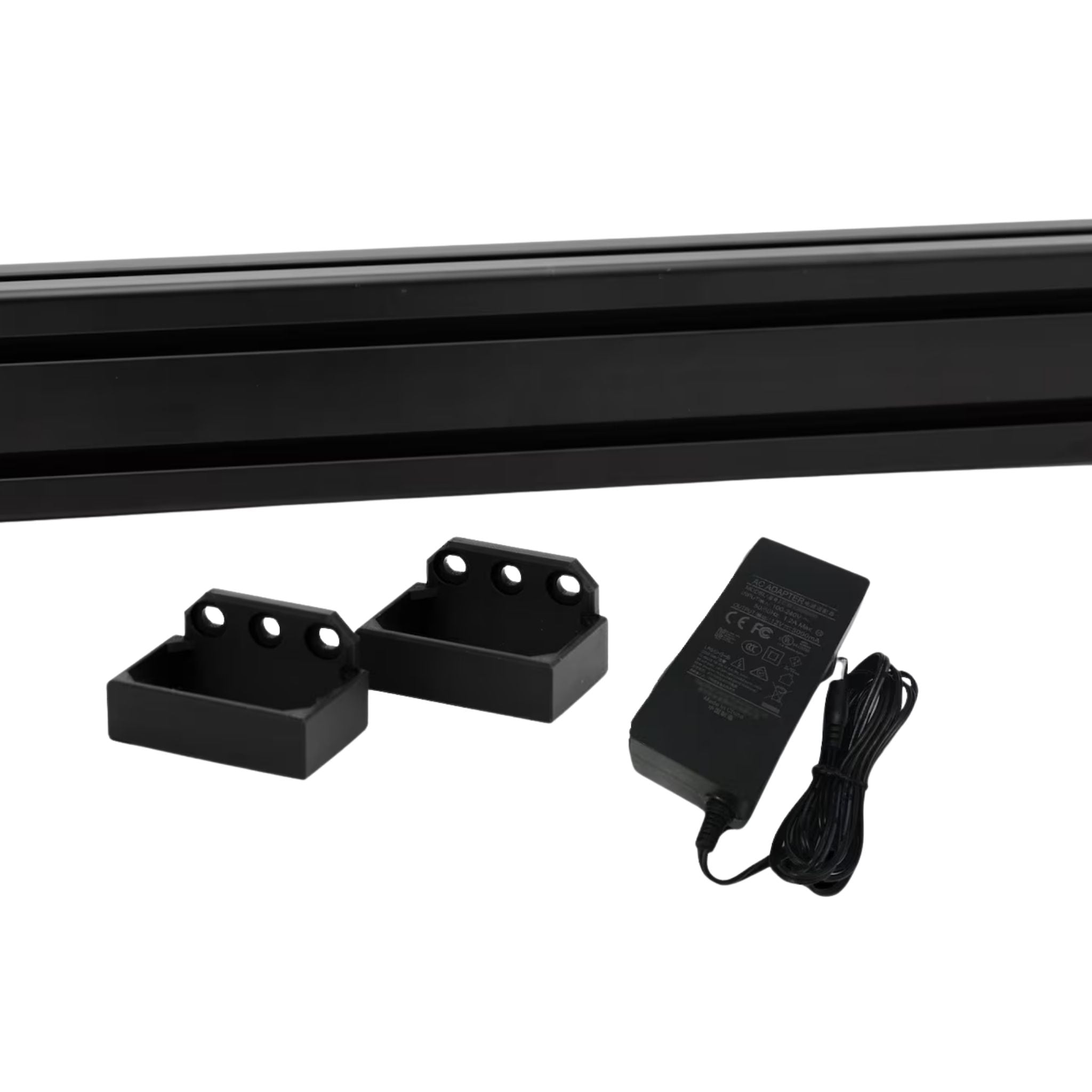 SimSportGadget Sabrent 16 Port USB hub mount with power brick holder, showing the organized hub setup and mounting features.