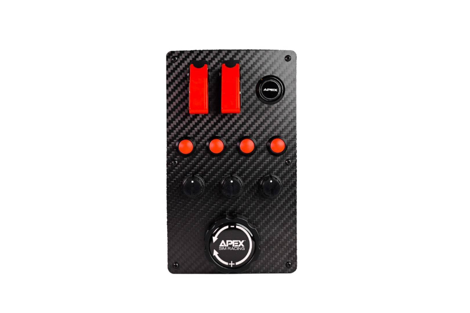 Apex Sim Racing Apex Button Box Vertical Mount V1 with multiple buttons for racing simulation setups