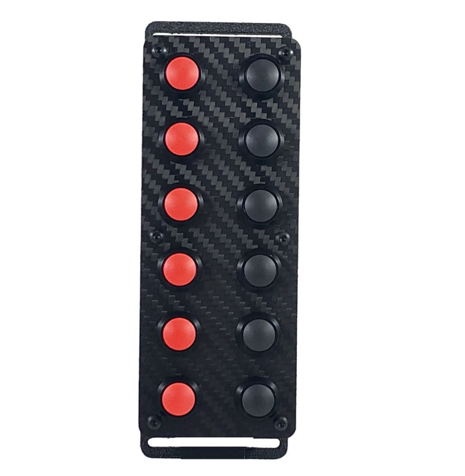 Apex Sim Racing Slim Racer Button Box with multiple buttons and controls for racing simulation setups.