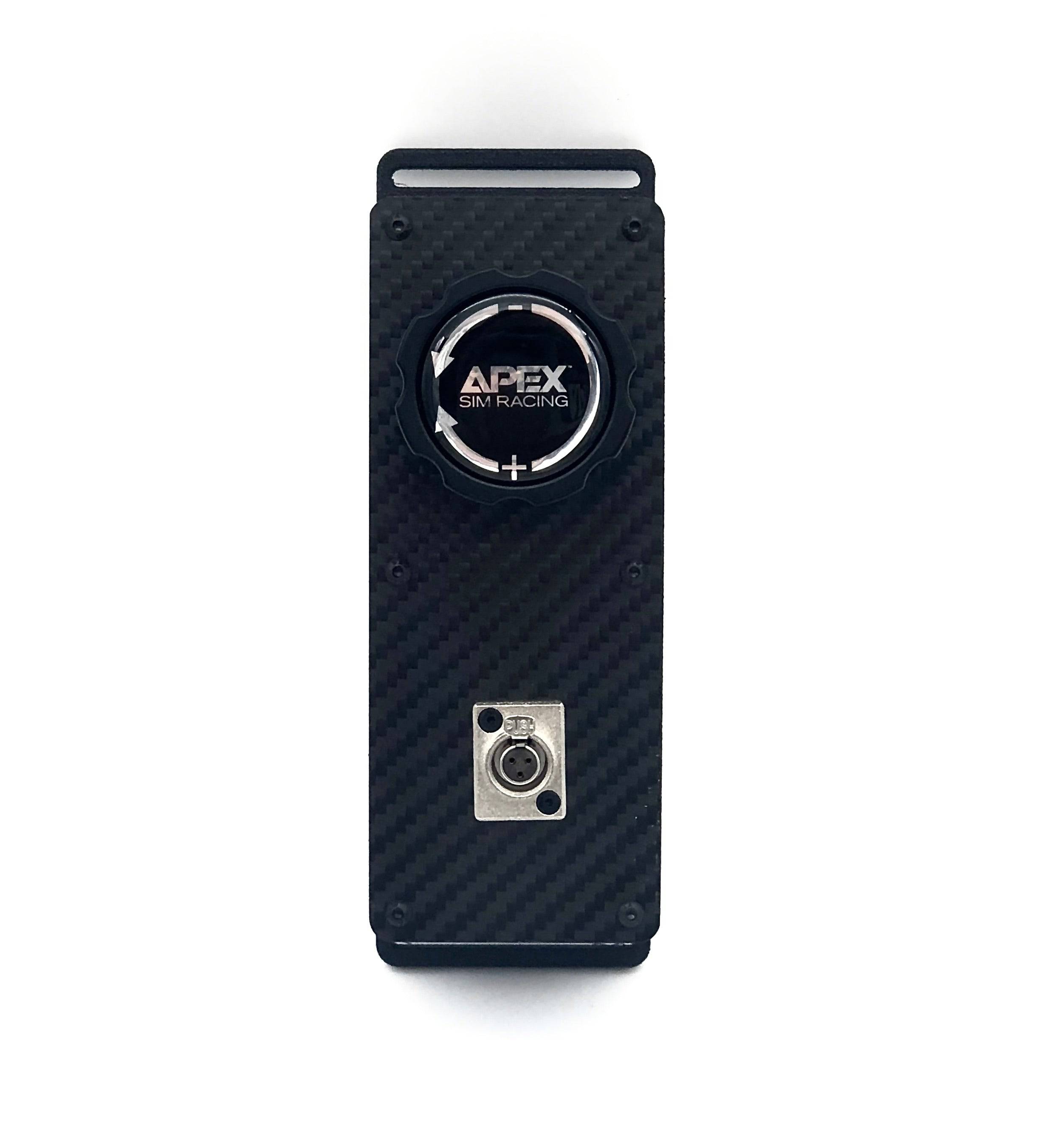 Apex Sim Racing Push To Talk (PTT) Button Box with multiple buttons for accessible communication in racing simulations.