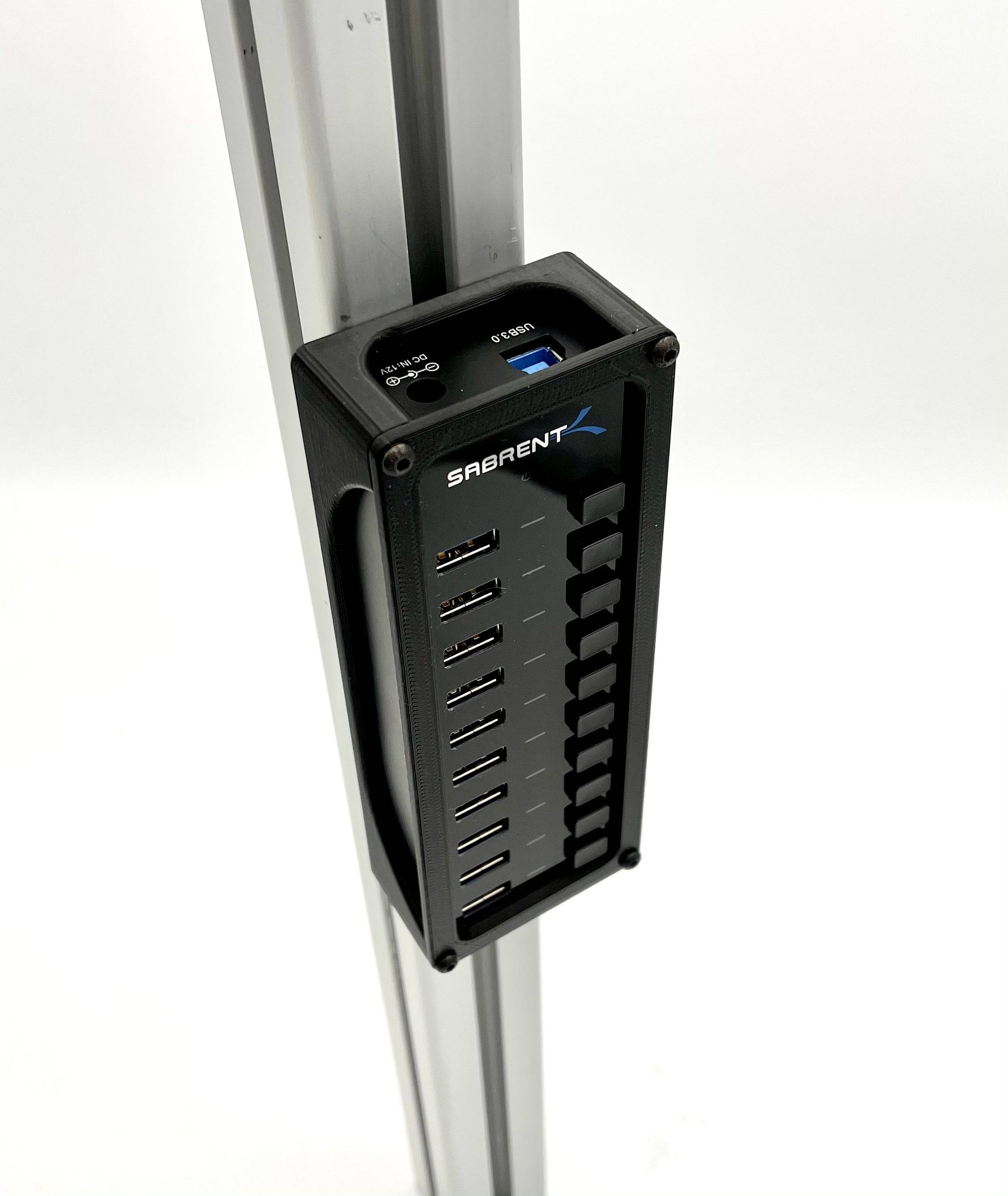 Apex Sim Racing USB 10 port 60W hub mount button box with multiple buttons and ports for gaming or racing setups.