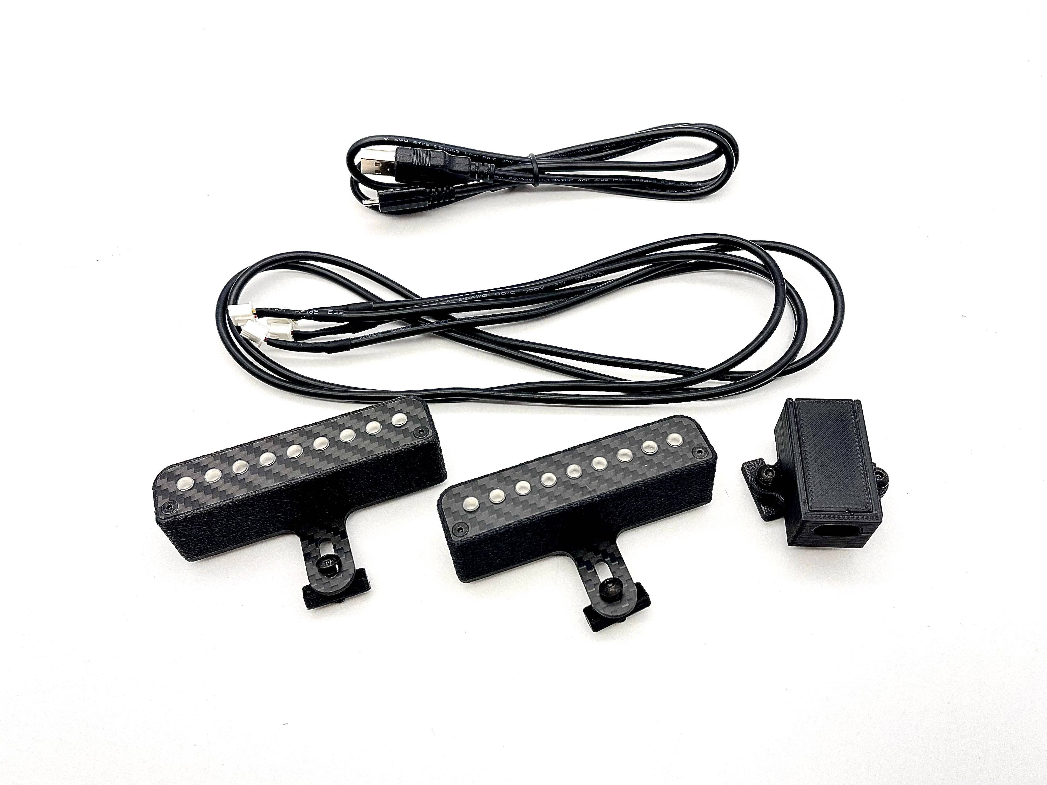 Apex Sim Racing standalone LED eyebrows button box with illuminated controls for sim racing setups.