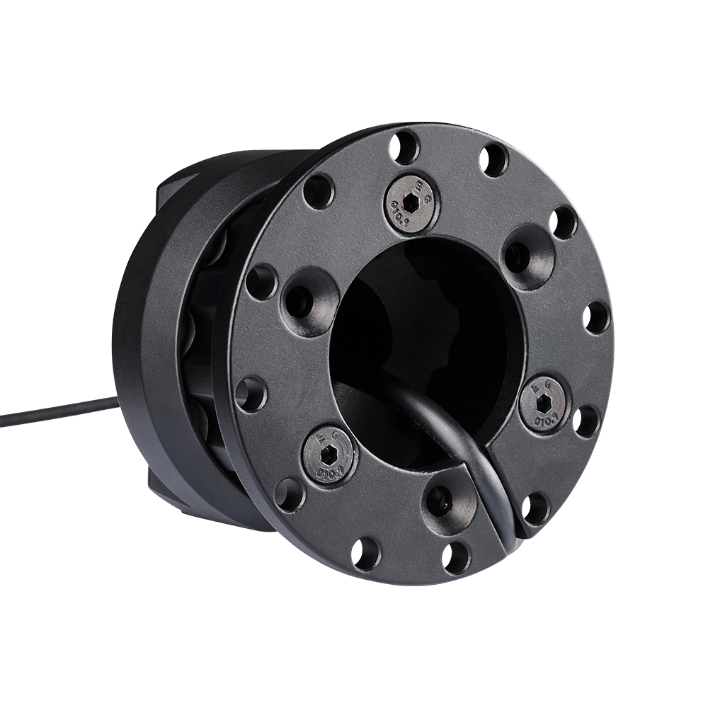 Asetek SimSports 3rd Party Wheelbase QR Adapter for wheel rim accessories, shown from the back with no background.