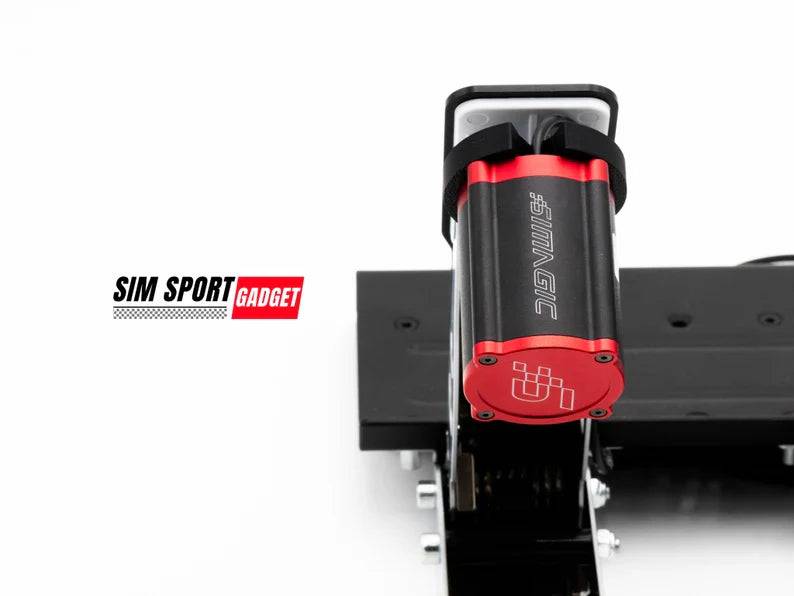 Simagic P-HPR Pedal Mount by SimSportGadget, a sturdy metal pedal mod with mounting holes for sim racing pedal setup.