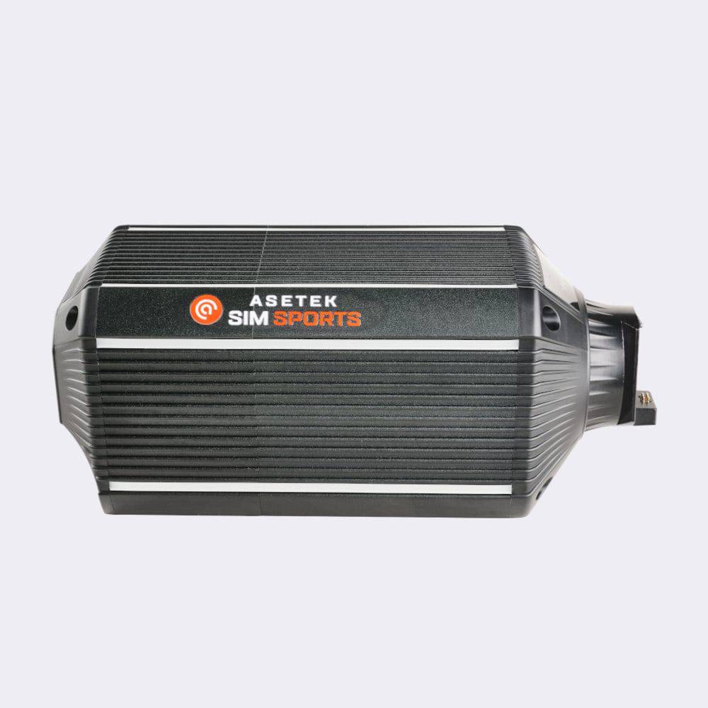 Asetek SimSports Invicta Direct Drive Wheelbase showing right side with controls and branding, 27Nm torque, open box condition.