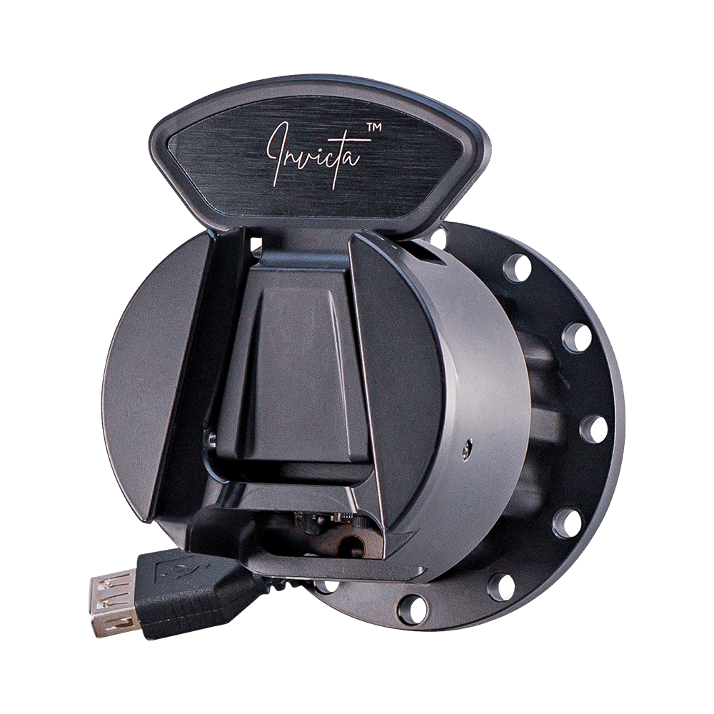 Asetek SimSports Invicta™ Quick Release Adapter USB-C for wheel rim accessories, shown front view without background.