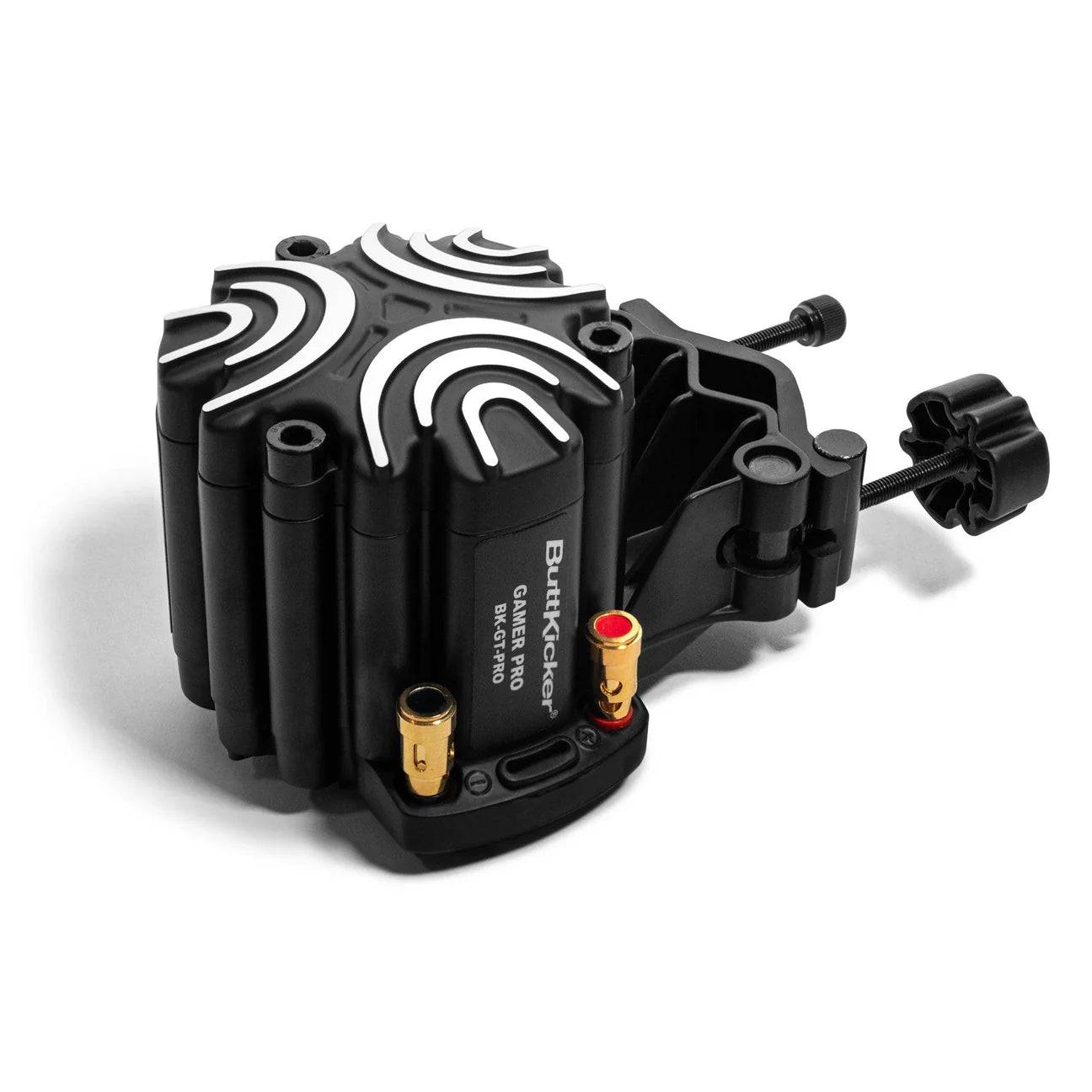 ButtKicker Gamer PRO haptics-motion system featuring a sleek black device designed for immersive gaming experiences.