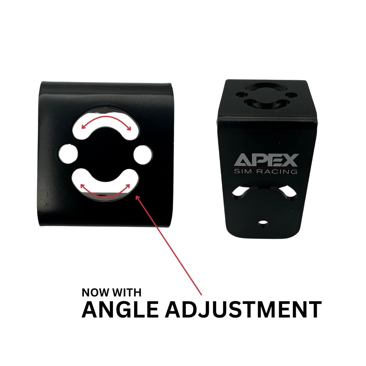 Apex Sim Racing Button Box Mount V2 with angled adjustment for secure placement of racing button boxes.