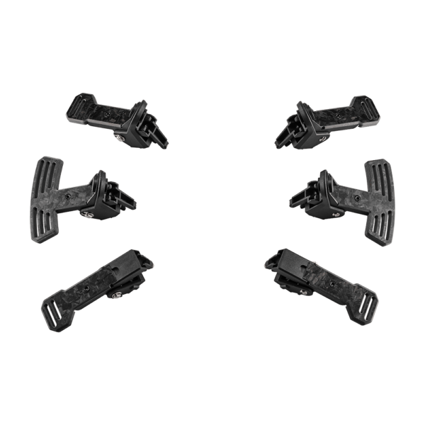Asetek SimSports Carbon Paddles Kit for racing wheel rim accessories, featuring lightweight carbon fiber paddles on a black background.