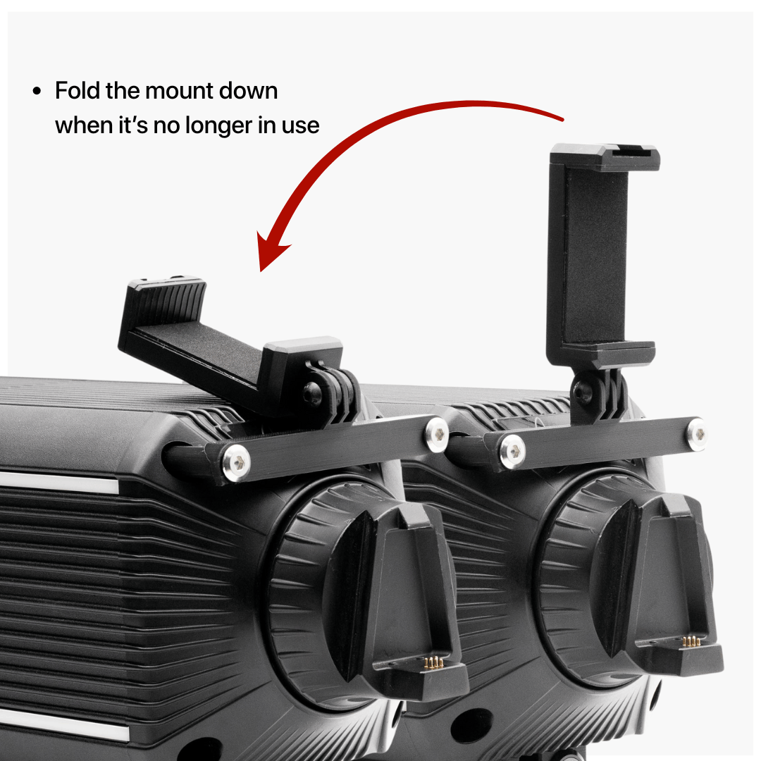 SimSportGadget adjustable dashboard phone mount with spring-loaded clamp for wheelbase, secure and easy to install.