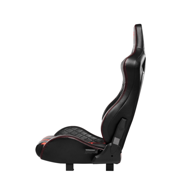 Asetek Racing Forte sim racing seat with black upholstery, ergonomic design, and adjustable features for gaming and racing setups.