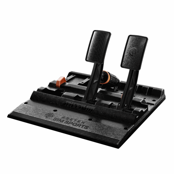Asetek SimSports Initium racing pedal set with brake and throttle pedals for sim racing setups