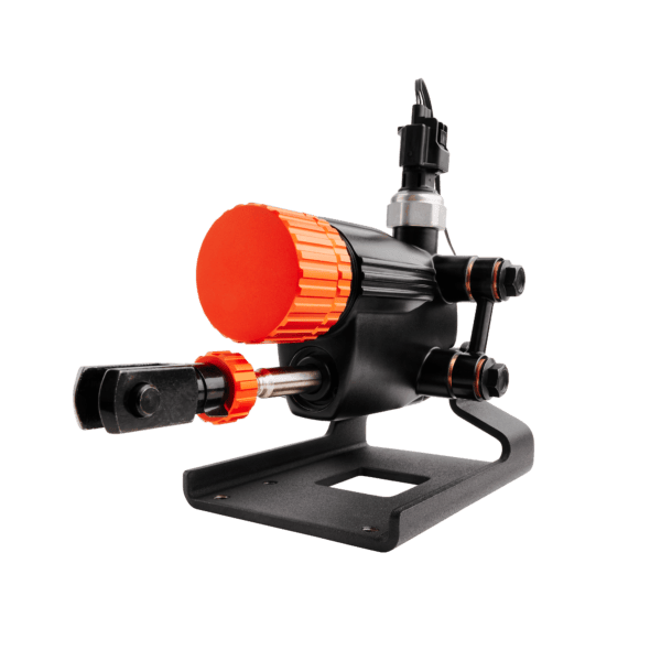Asetek SimSports Initium THORP II hydraulic pedal upgrade kit for sim racing, featuring detailed components and mounting hardware.