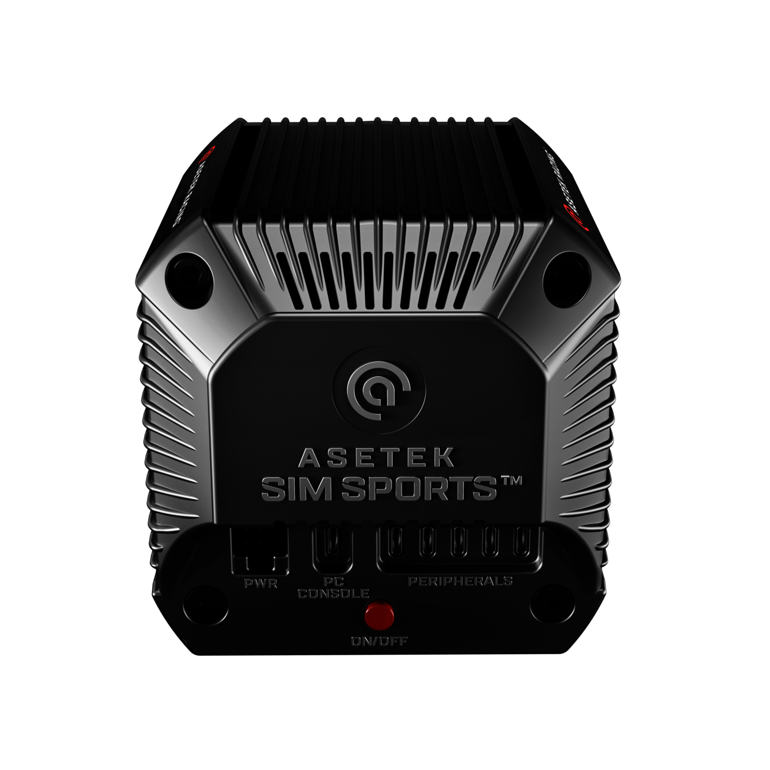 Asetek SimSports Asetek Racing Initium direct drive wheelbase with logo, designed for high-performance racing simulation setups
