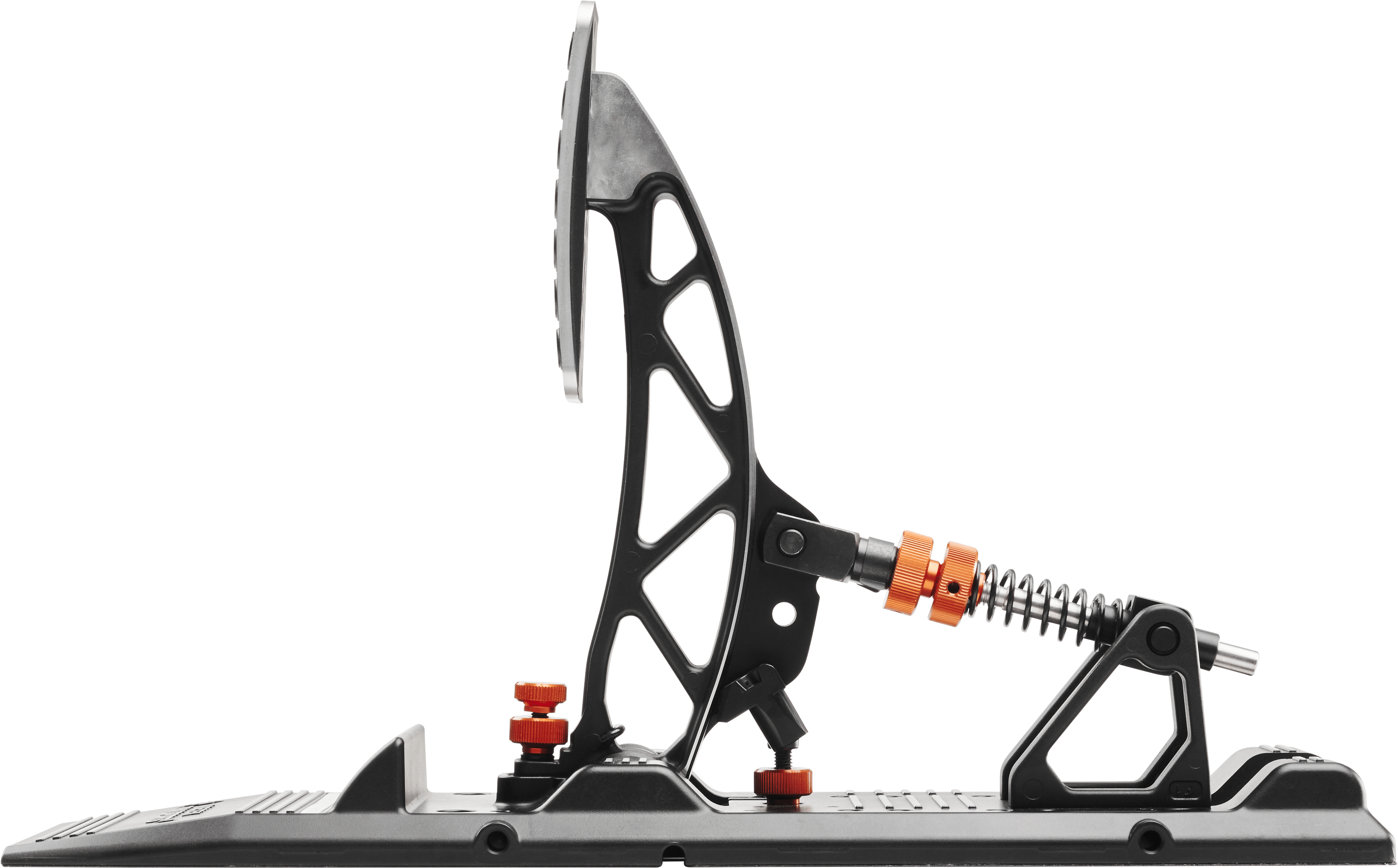 Asetek SimSports Invicta S-Series T.H.O.R.P. II pedals with throttle control, showing the textured pedal surface and branding.