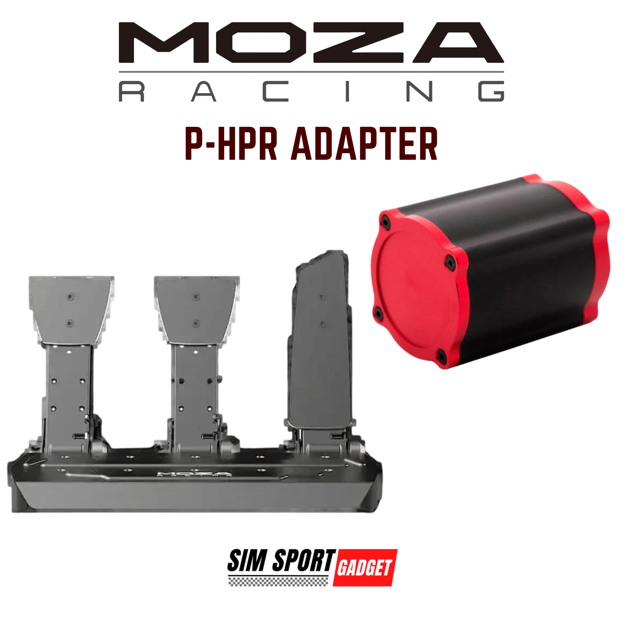 SimSportGadget Moza SR-P Simagic P-HPR Mount pedal mod for racing simulators, featuring sturdy construction and precise mounting.