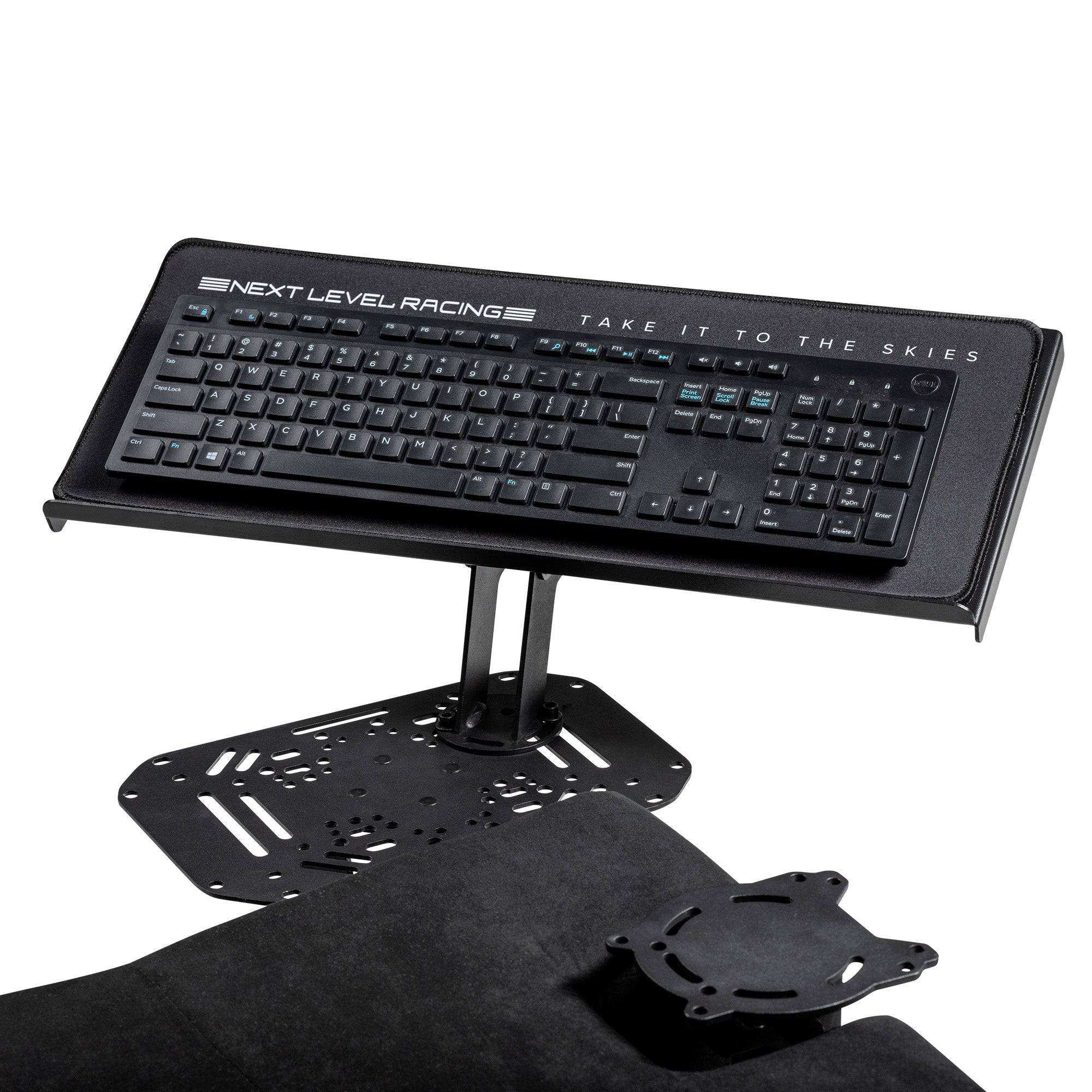 Next Level Racing Flight Simulator Cockpit chassis with adjustable controls and racing seat for realistic flight simulation setup