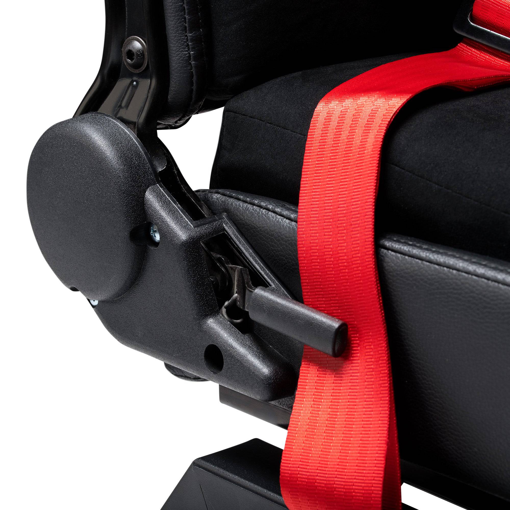 Next Level Racing Flight Simulator Cockpit chassis with adjustable controls and realistic cockpit design for flight simulation.
