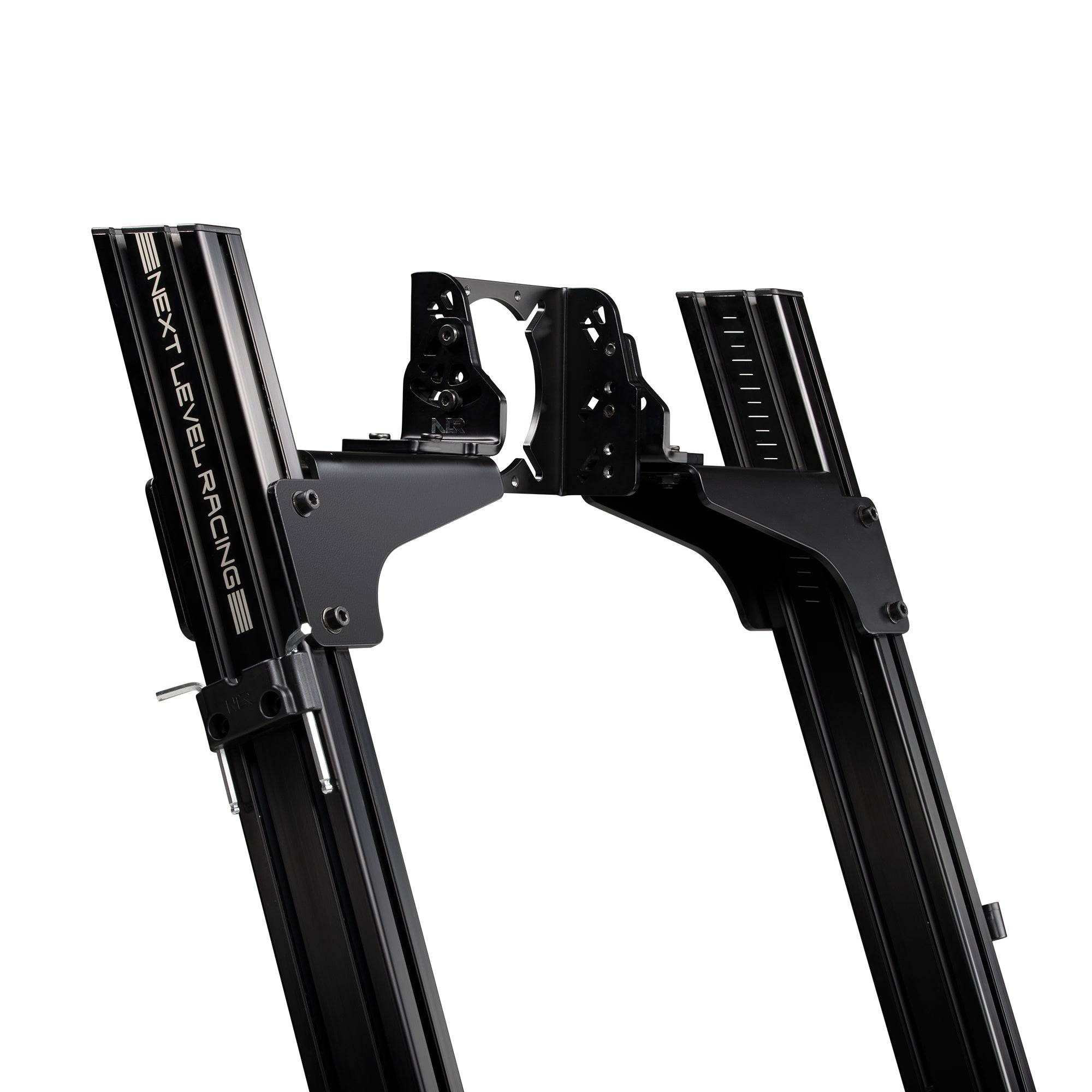 Next Level Racing GT Elite Lite racing simulator chassis with front and side mounts, designed for realistic sim racing setup.