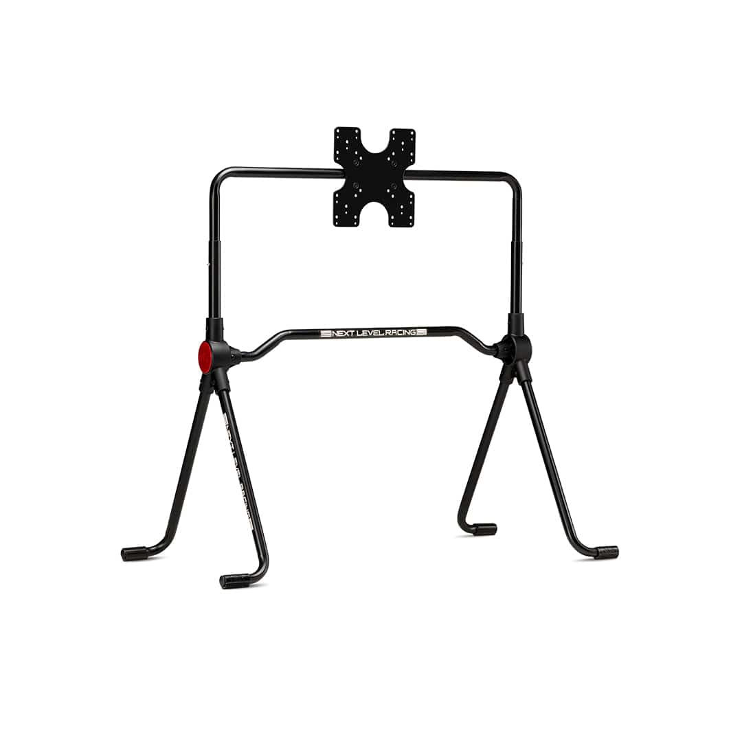 Next Level Racing Lite Free Standing Monitor Stand holding a computer monitor for stable, adjustable display setup.