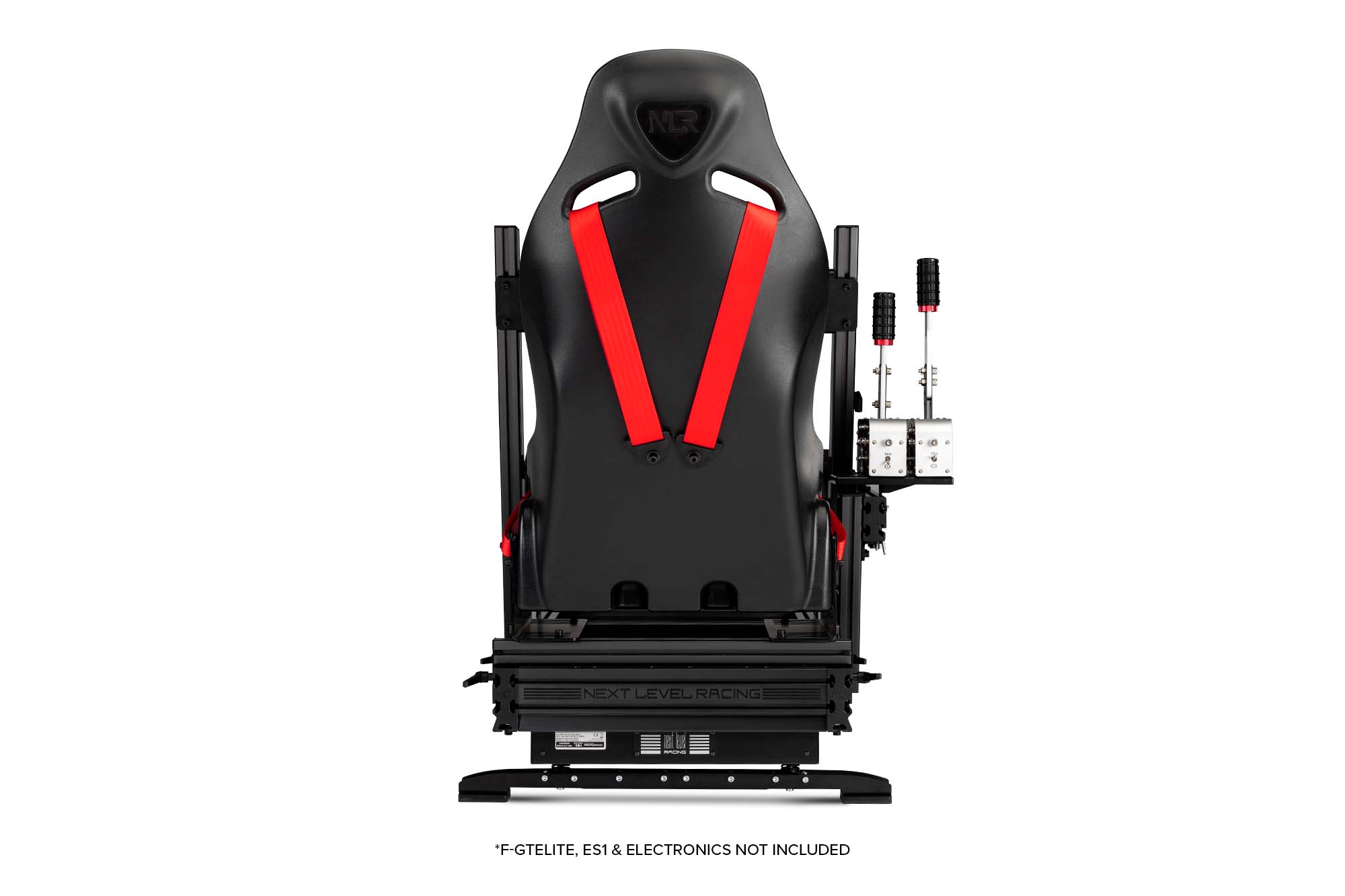 Next Level Racing Motion Plus platform for haptics and motion simulation, shown with its sturdy frame and control features.