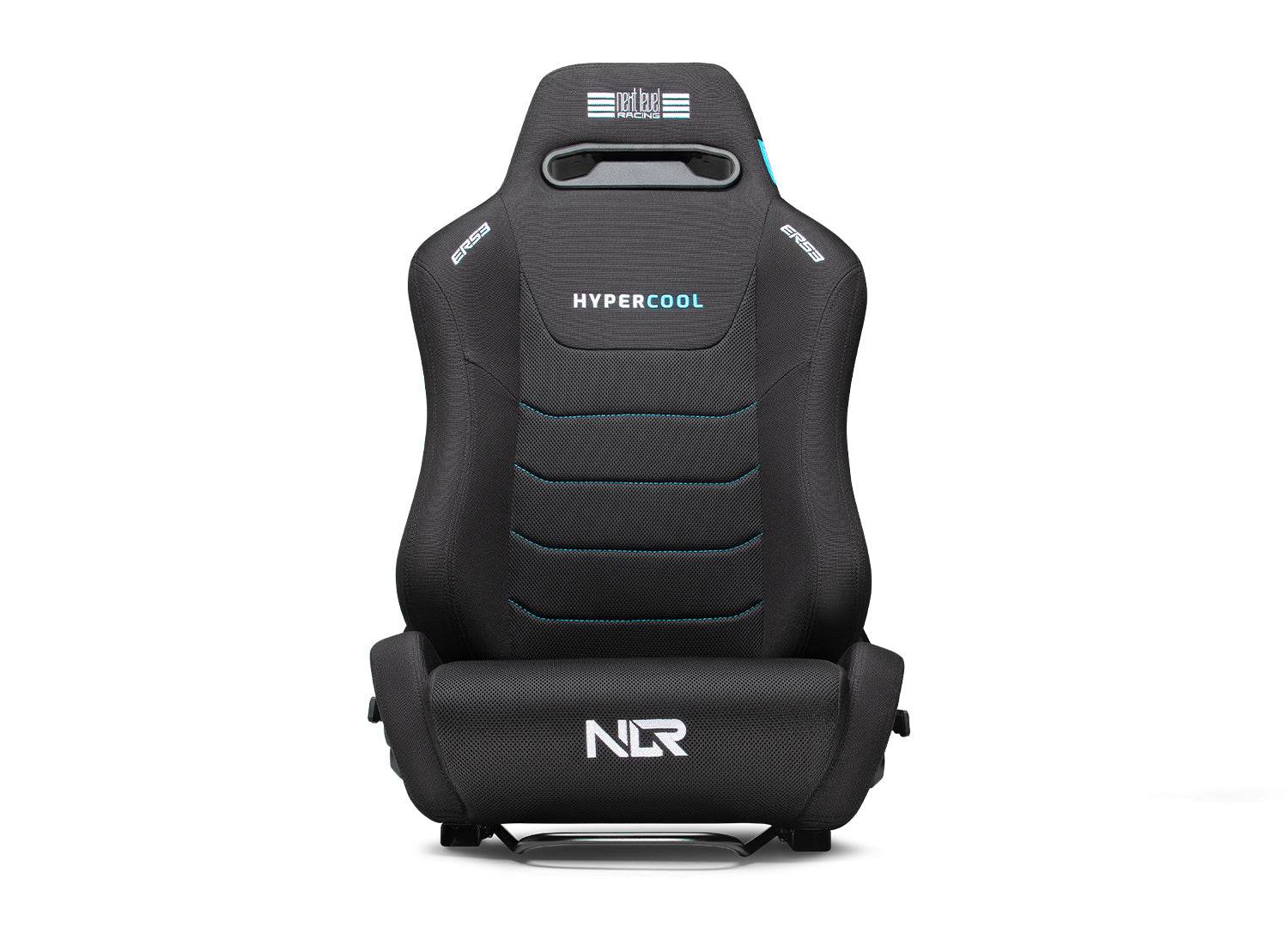 Next Level Racing ERS3 HYPERCOOL ventilated sim racing seat with ergonomic design and cooling features for gaming comfort