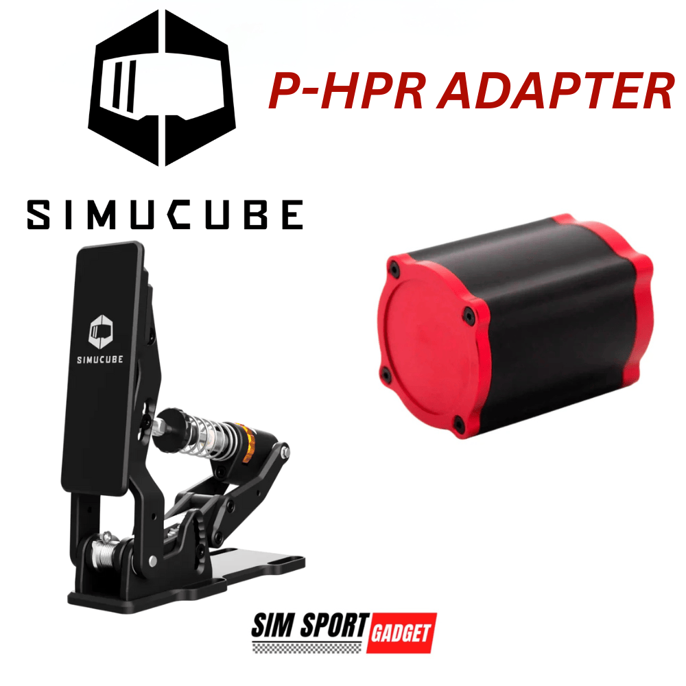 Simucube Passive Pedal Simagic P-HPR Mount adapter for sim racing pedals, shown in the image with mounting components.