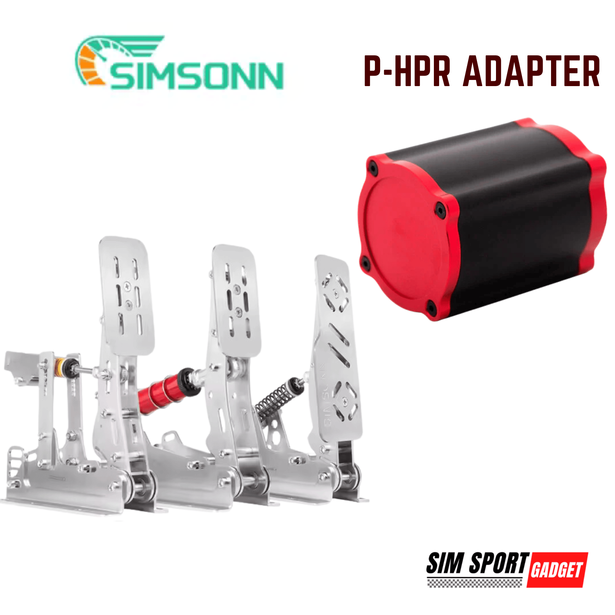 SimSportGadget Simsonn Pro Plus Pedal Mod with Simagic P-HPR Mount, featuring durable construction and precise pedal design.