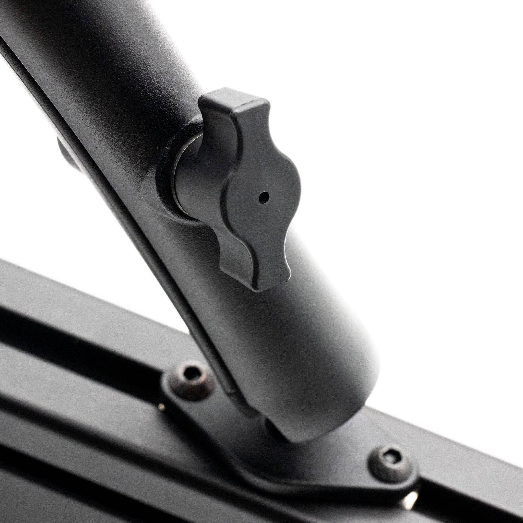 SimSportGadget SSG 1/4 male thread premium articulating arm for accessories mount, showing adjustable joint and mounting end.