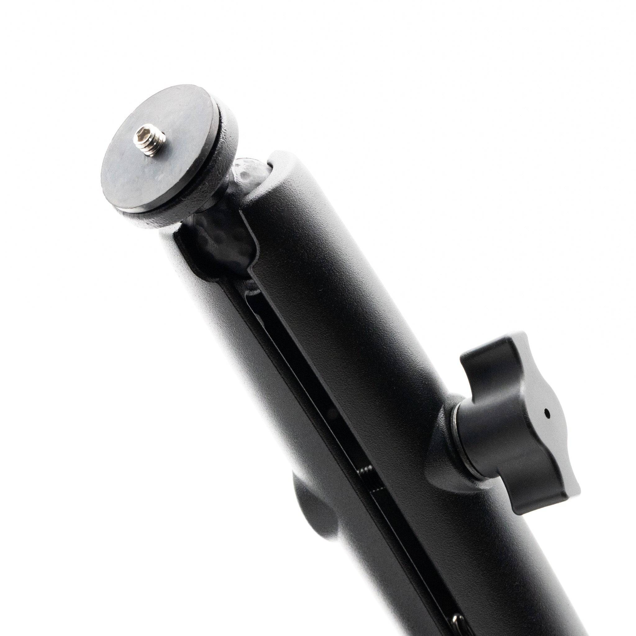 SimSportGadget SSG 1/4 male thread premium articulating arm for accessories mount, showing flexible joint and mounting end