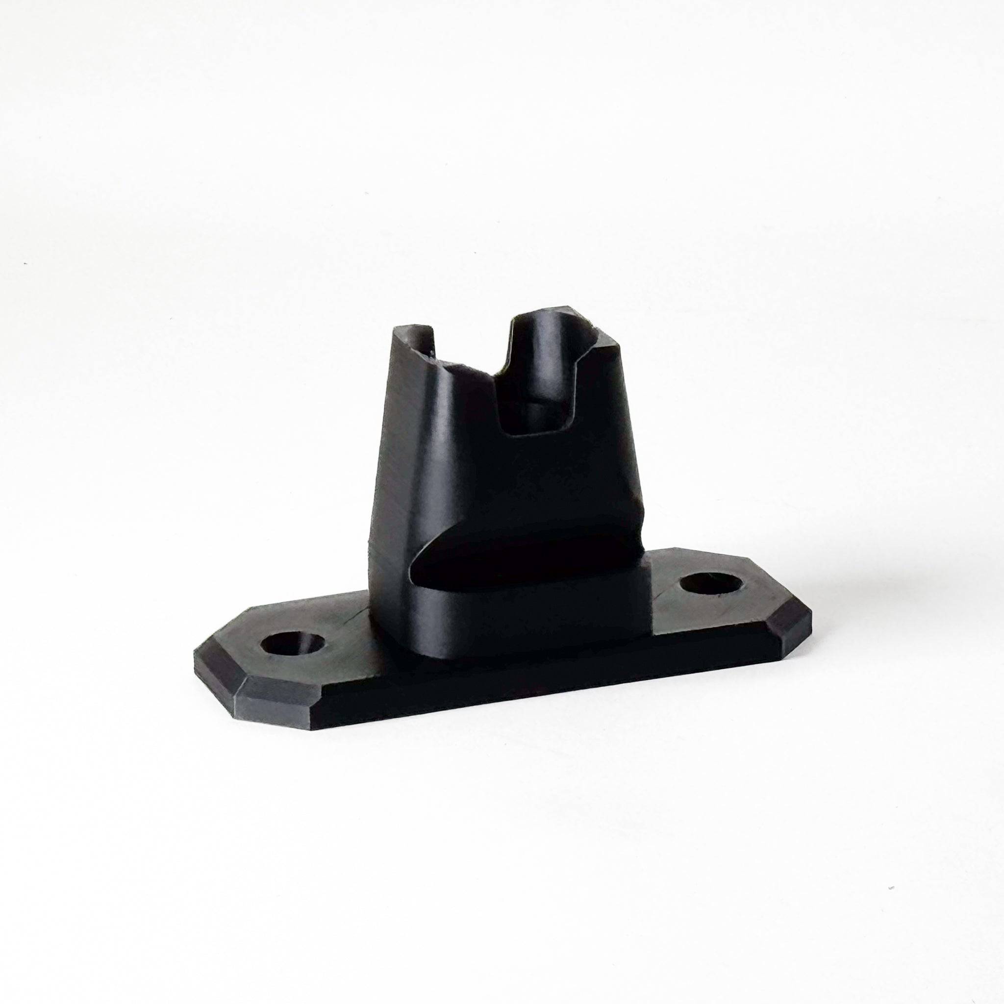 SimSportGadget wall mount for Fanatec QR2 quick release, sturdy wheel mount for gaming steering wheels, shown on wall.