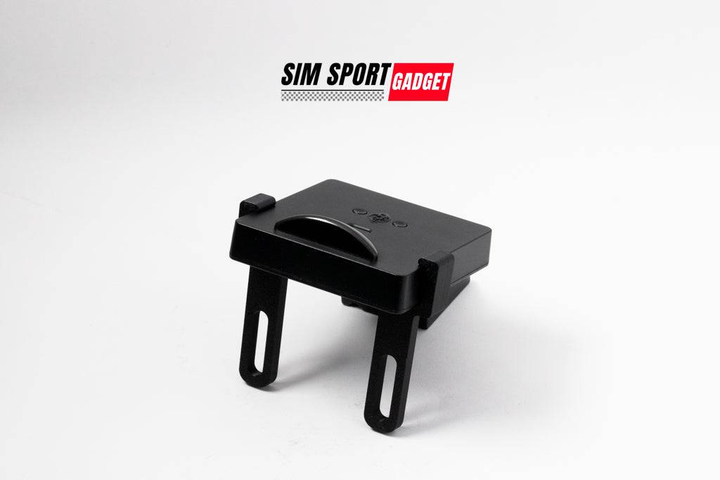 SimSportGadget Drive Hub Mount for Fanatec wheel bases, accessory mount with white logo, designed for gaming wheel setups