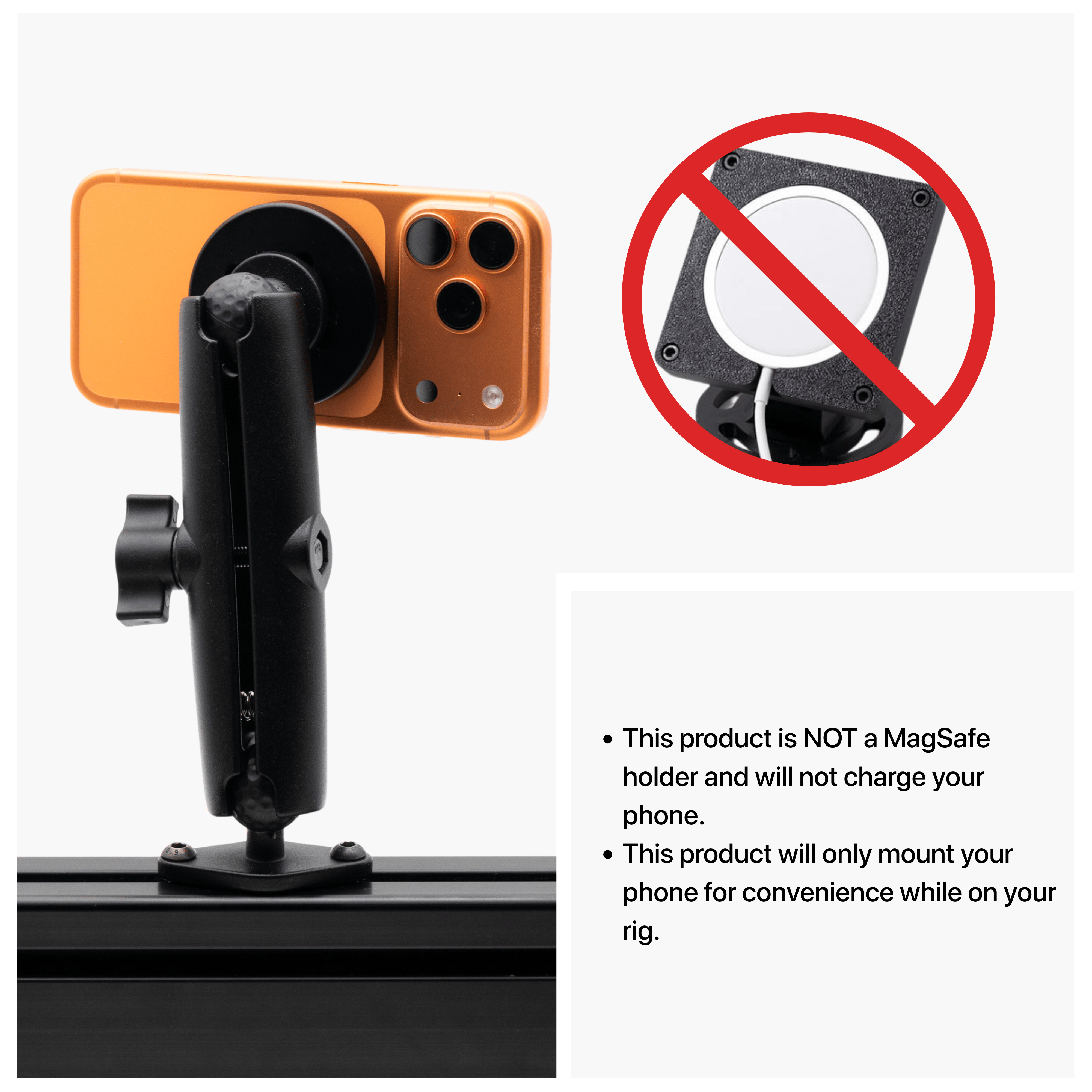 SimSportGadget Magnet Aluminum Premium Swivel Mount attached to a standard arm for versatile accessories mounting.