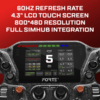 Asetek SimSports Forte Formula Pro black sim steering wheel, close-up view showing detailed design and textured grip.