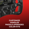 Asetek SimSports Forte Formula Pro black sim steering wheel with detailed buttons and textured grip, displayed on a white background.