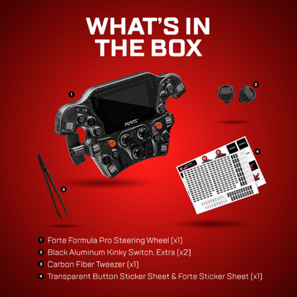 Asetek SimSports Forte Formula Pro Steering Wheel Black