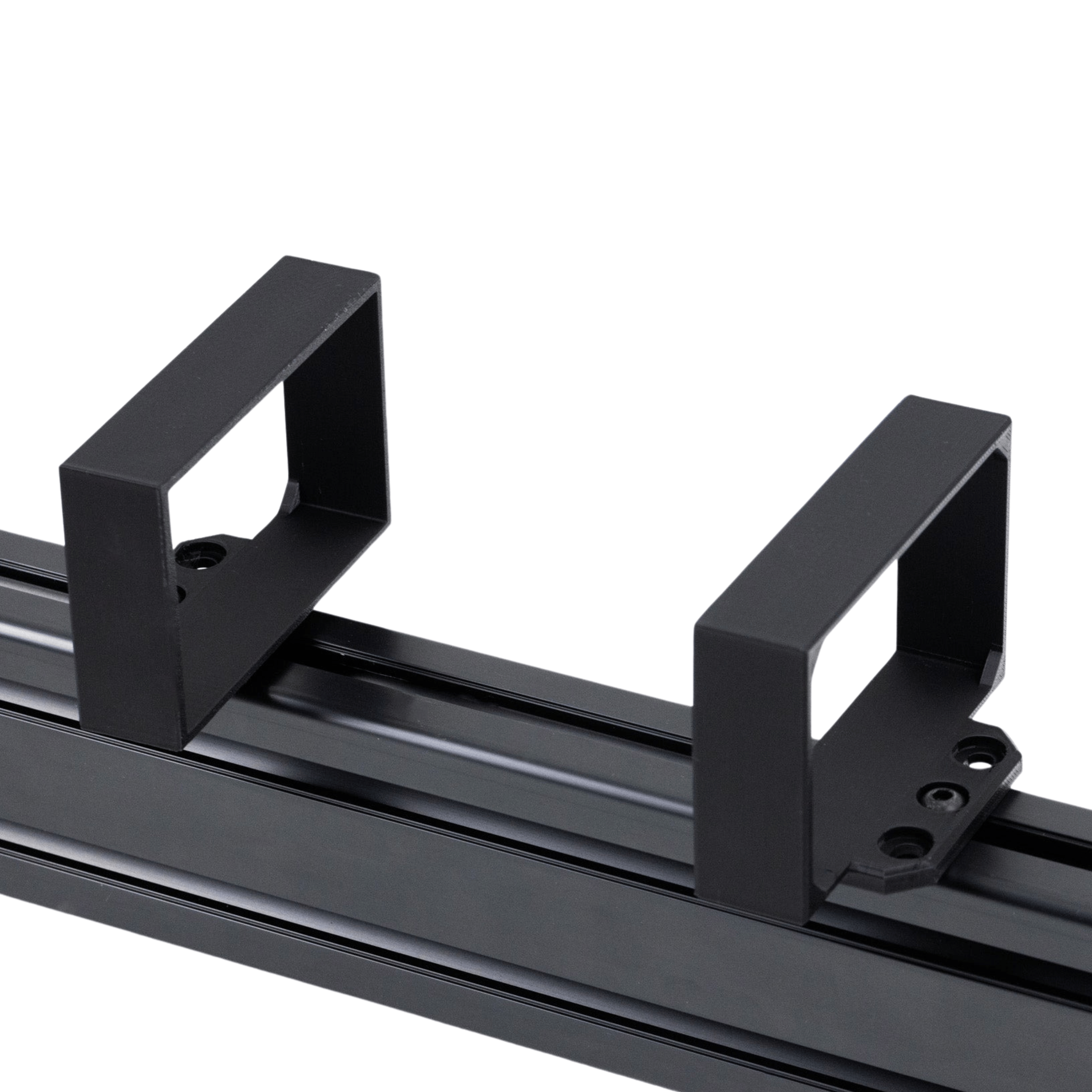 SimSportGadget power supply bracket for Simucube 3 Pro, showing a sturdy metal mounting bracket with screw holes.