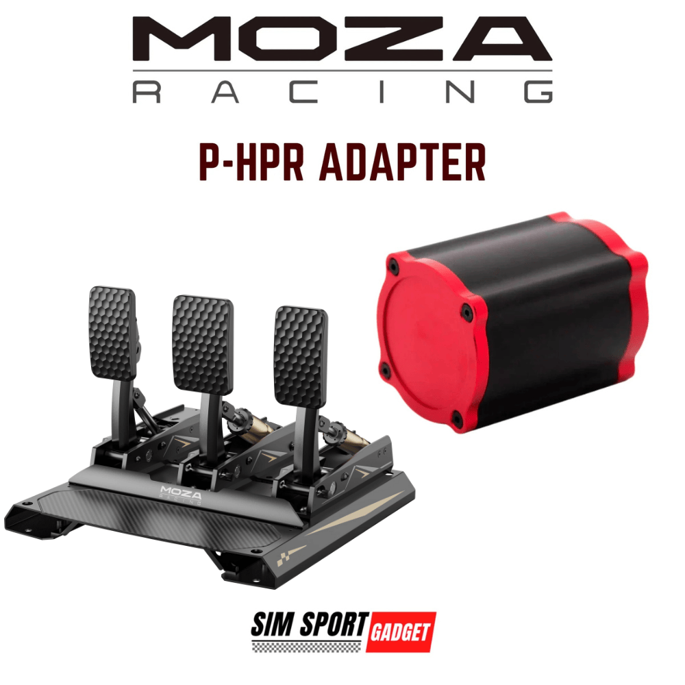 SimSportGadget Moza CRP2 Simagic P-HPR Mount pedal mod showing mounting bracket and hardware for racing simulator pedals.