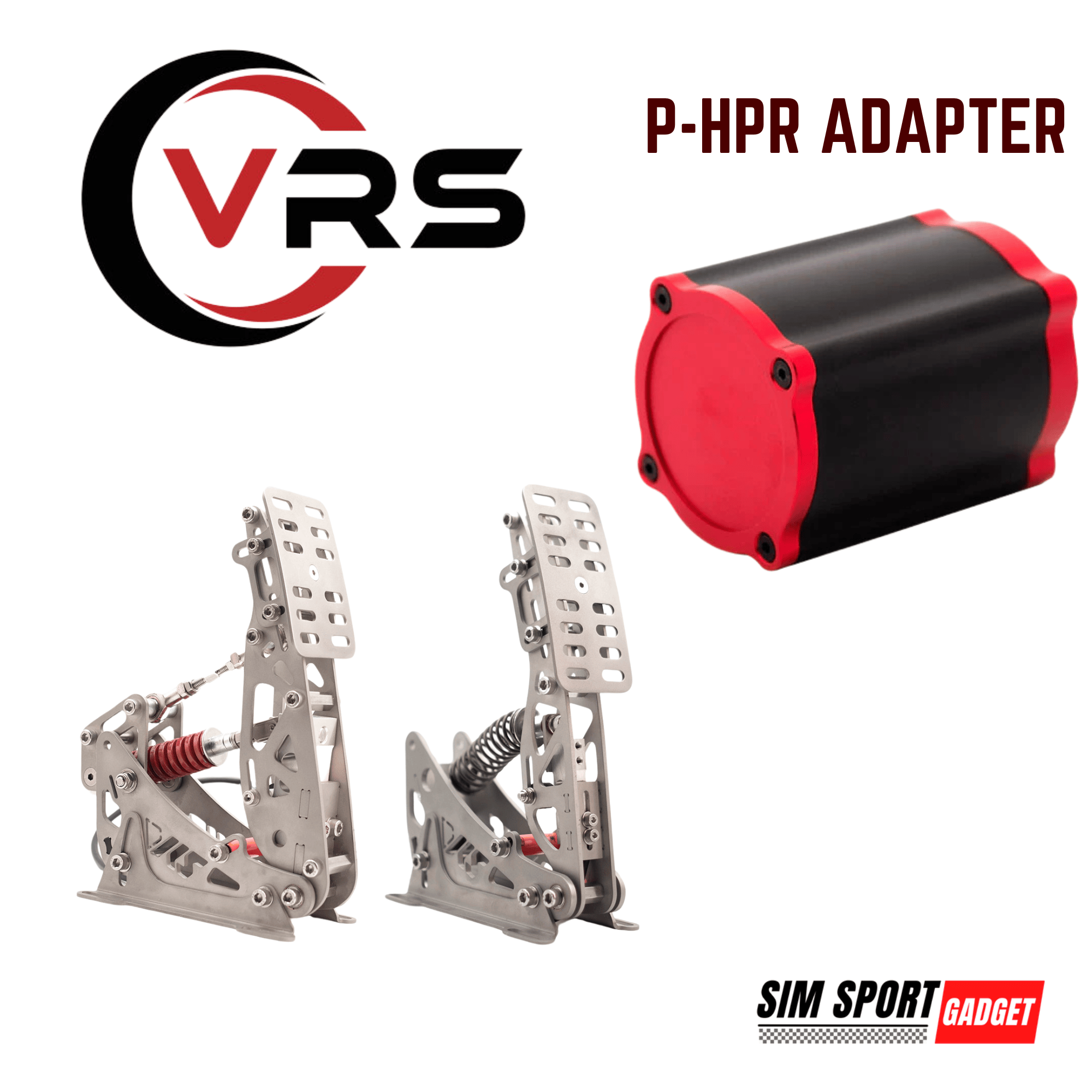SimSportGadget VRS Pro Simagic P-HPR Pedal Mount for racing simulators, showing the sturdy metal construction and mounting points.