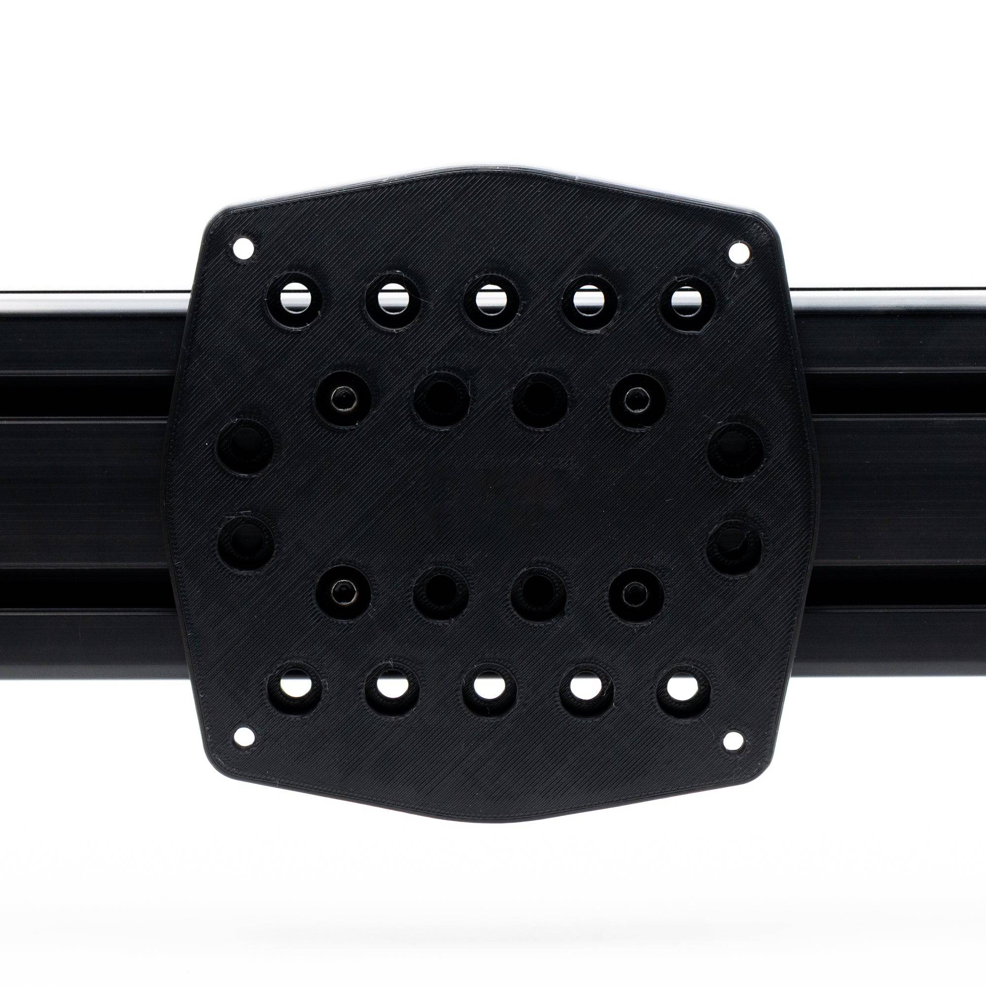 SimSportGadget Bass Shaker BST-1 mount for sim racing rigs, designed for secure attachment of bass shakers to enhance gaming experience.